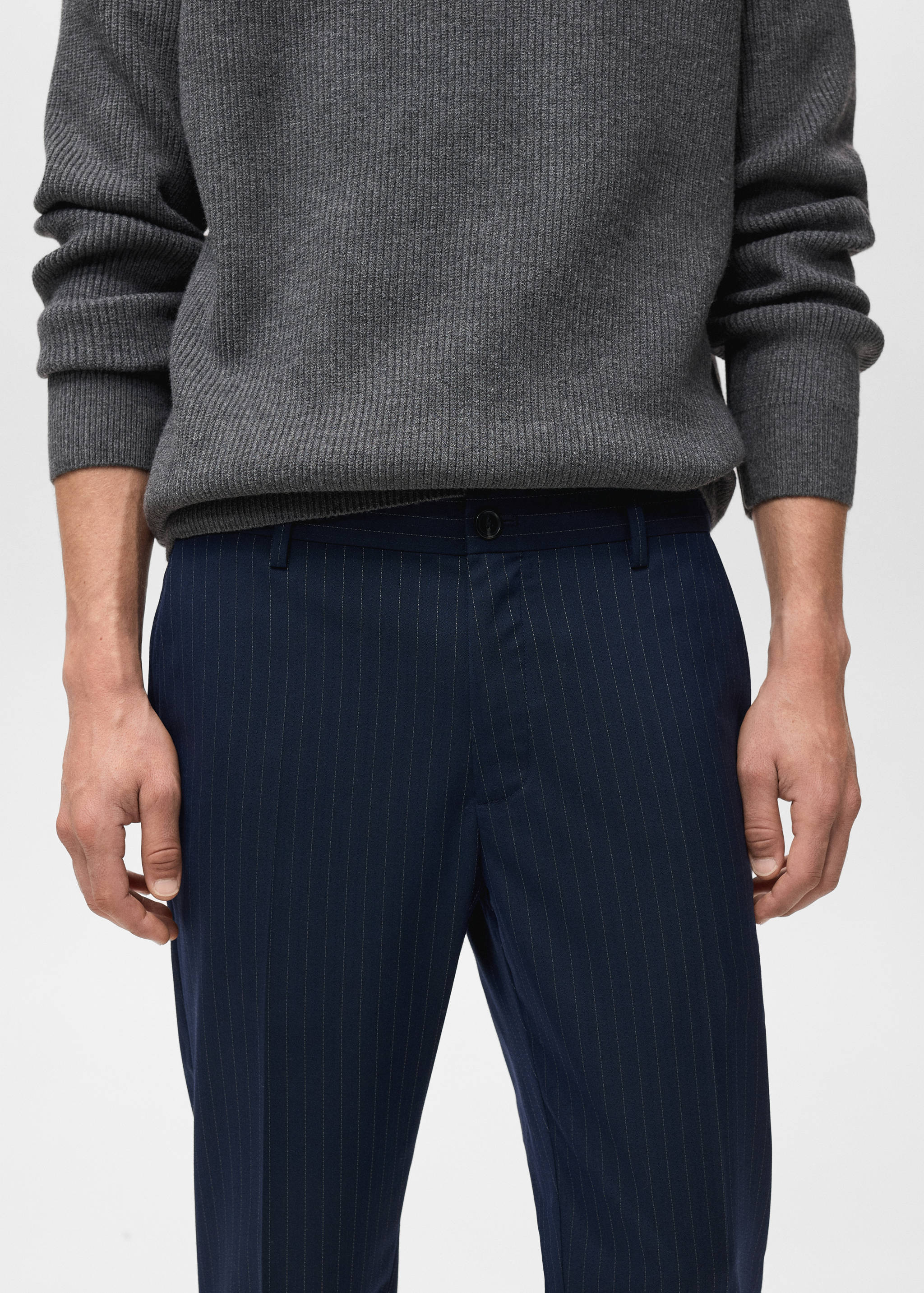 Striped slim-fit trousers - Details of the article 1