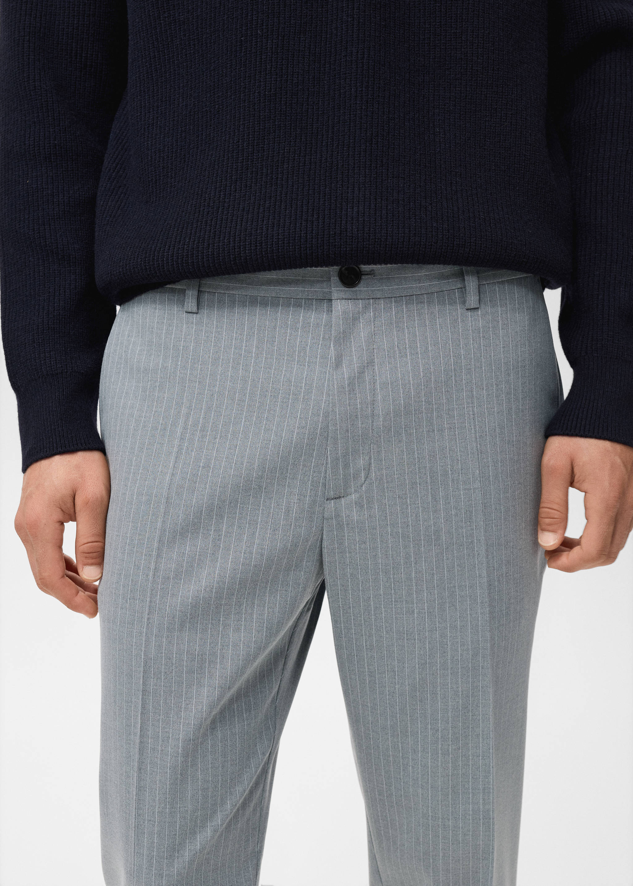 Striped slim-fit trousers - Details of the article 1