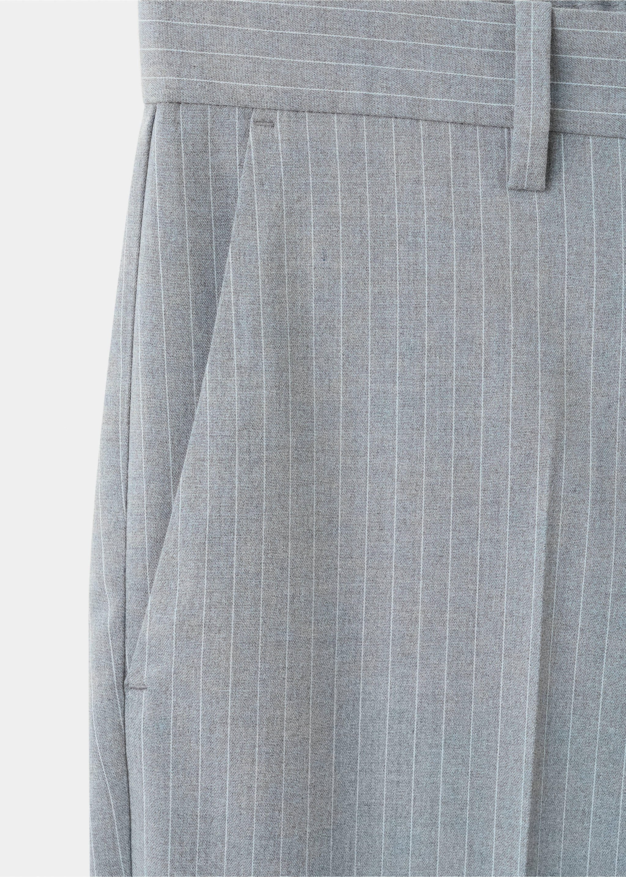Gestreifte Slim-Fit-Hose - Detail des Artikels 8, Grau. Ref: 17097912-00.