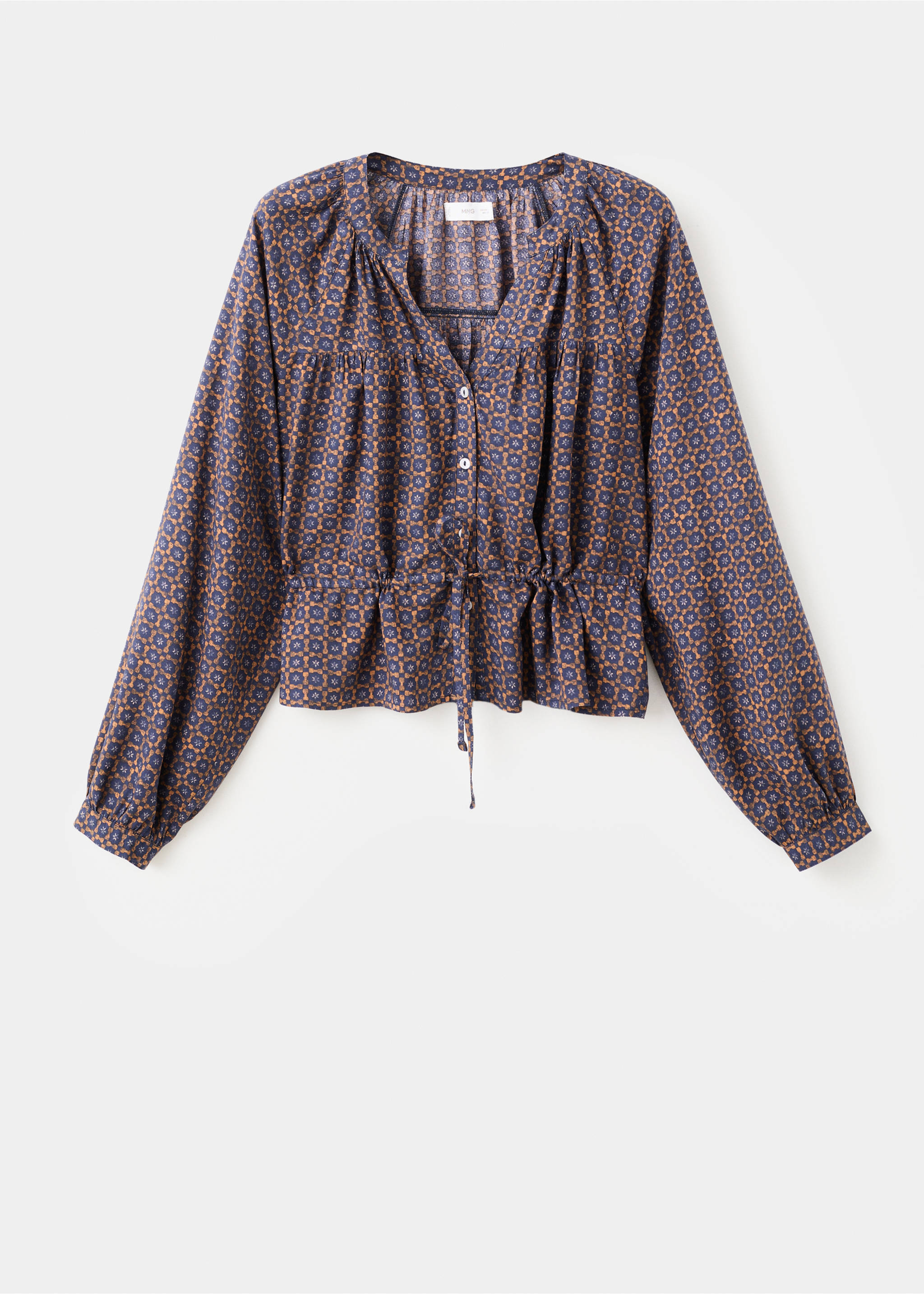 Flowy printed blouse - Article without model, Dark Navy. Ref: 17098266-00.