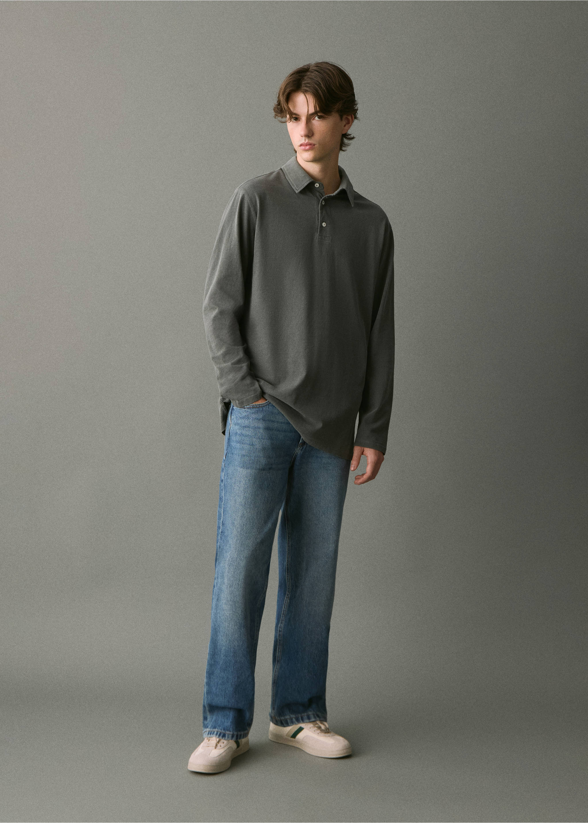 Straight cotton jeans - General plane, Light Vintage Blue. Ref: 17098269-00.