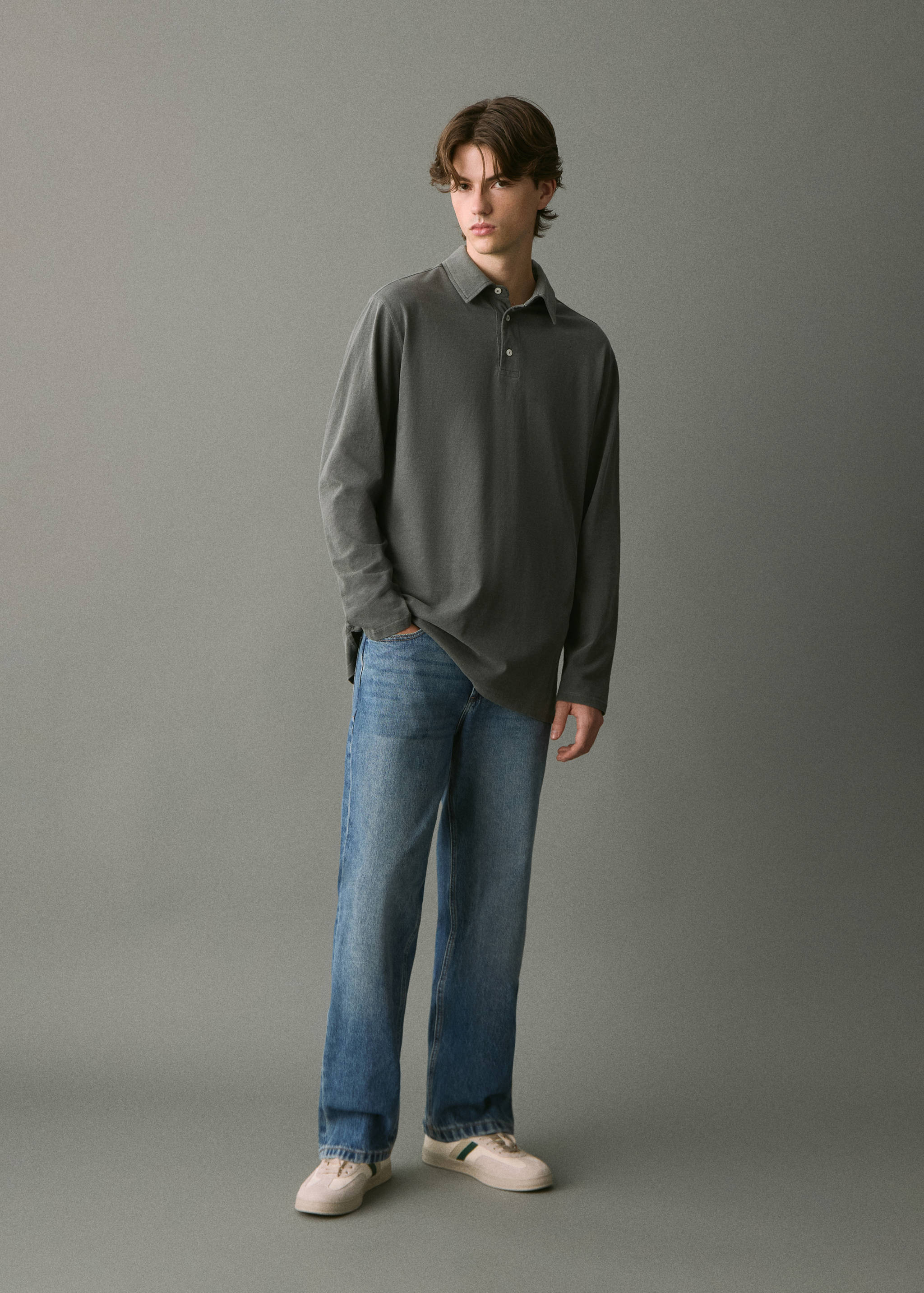 Straight cotton jeans - General plane