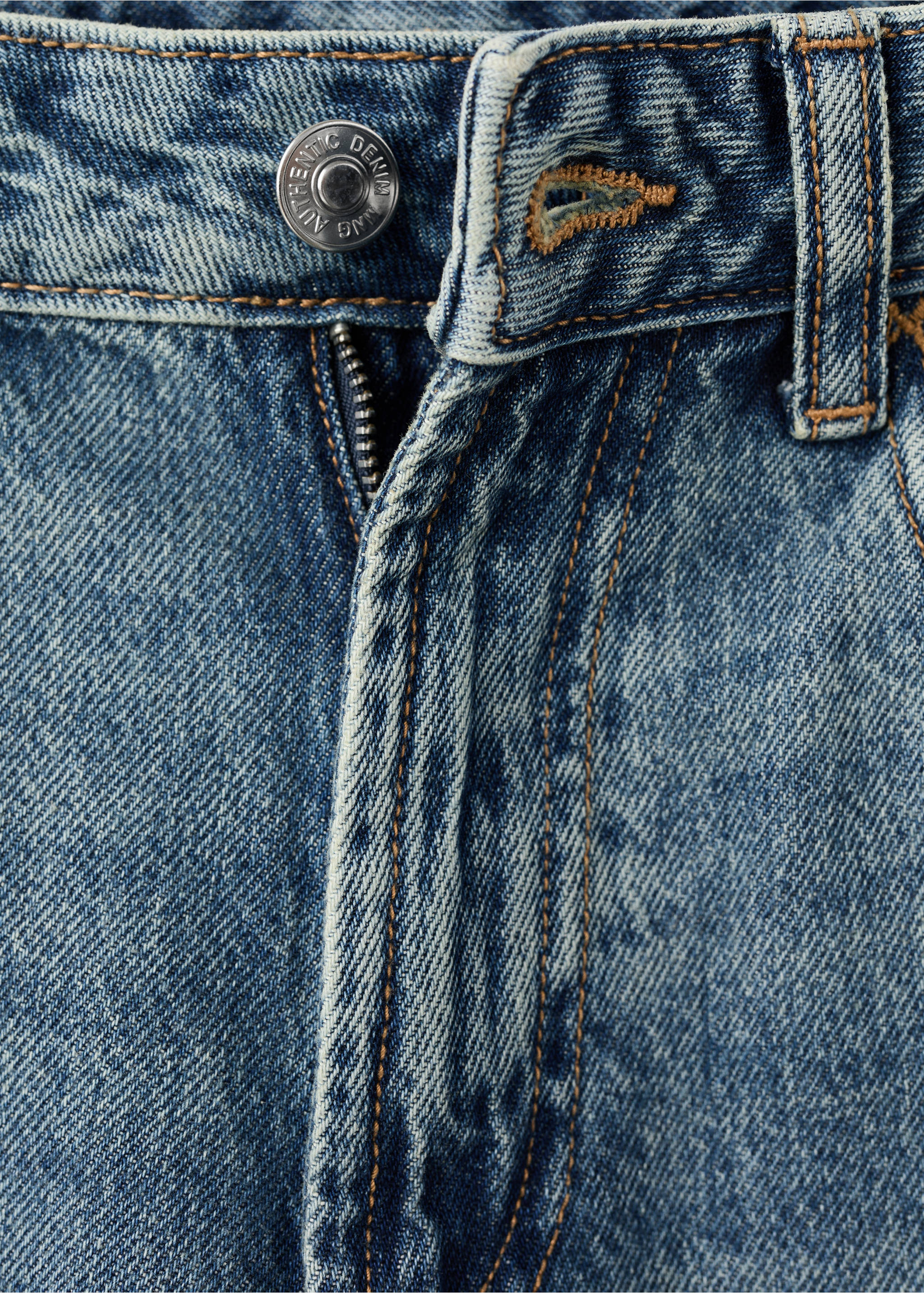 Straight cotton jeans - Details of the article 8, Light Vintage Blue. Ref: 17098269-00.