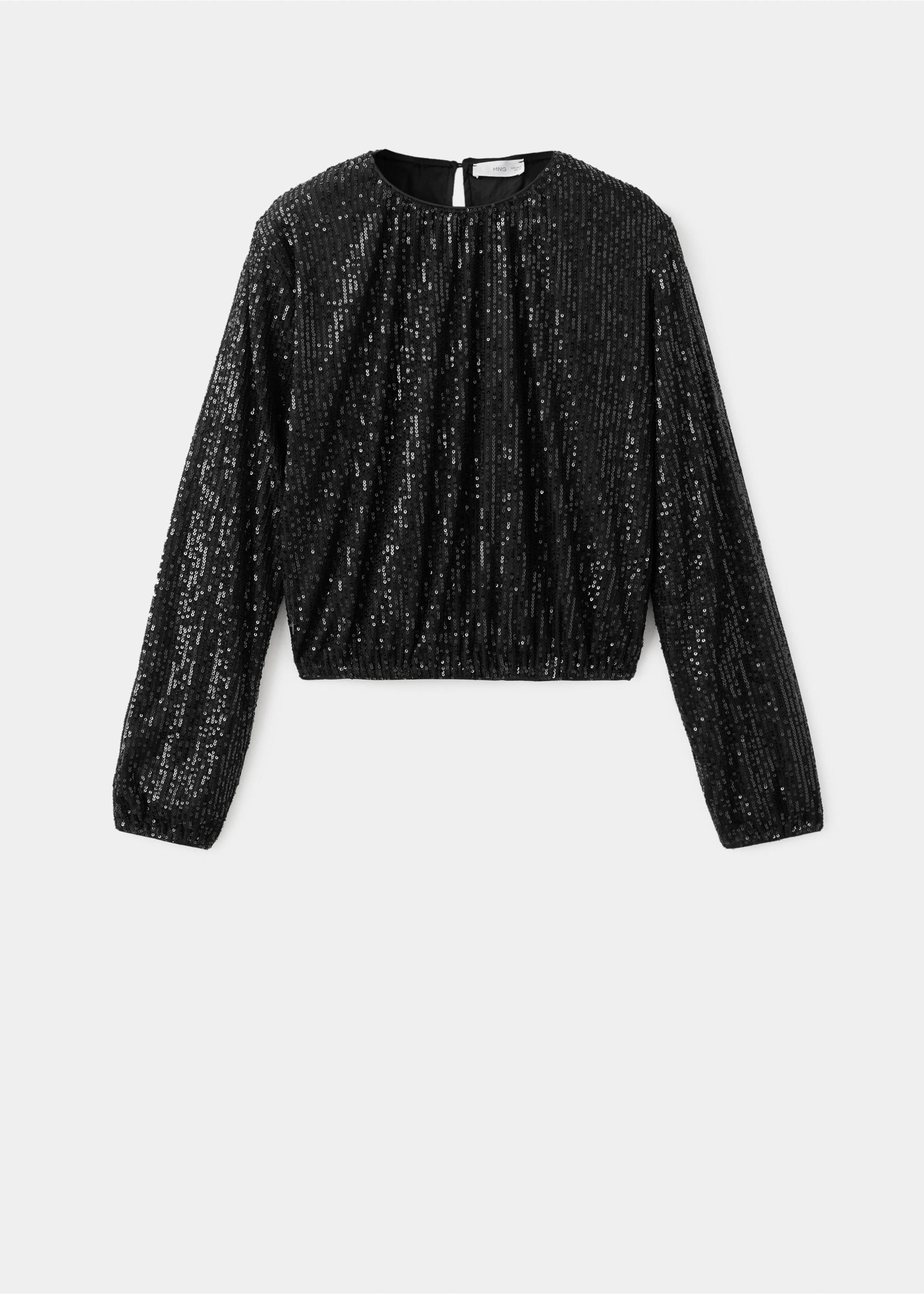 Sequin blouse - Article without model, Black. Ref: 17098278-00.