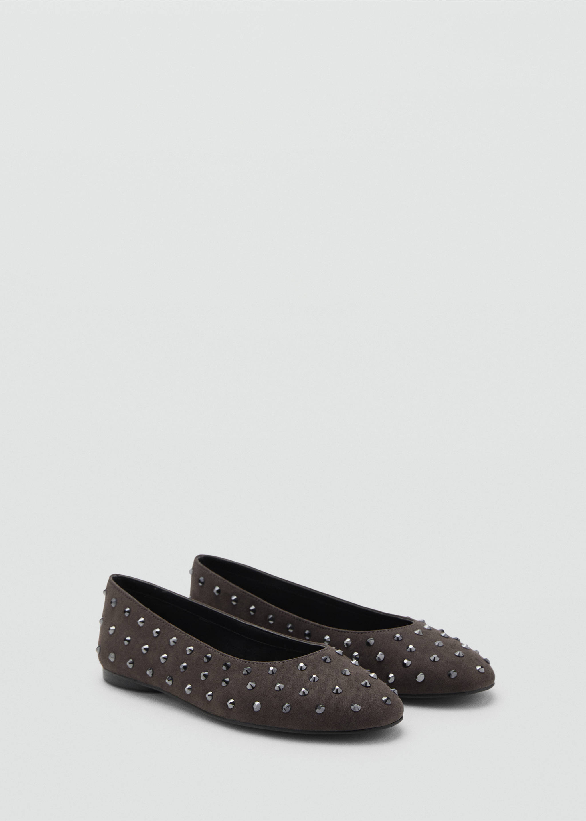 Ballerine borchie - Piano medio, Grigio antracite. Ref: 17098281-00.