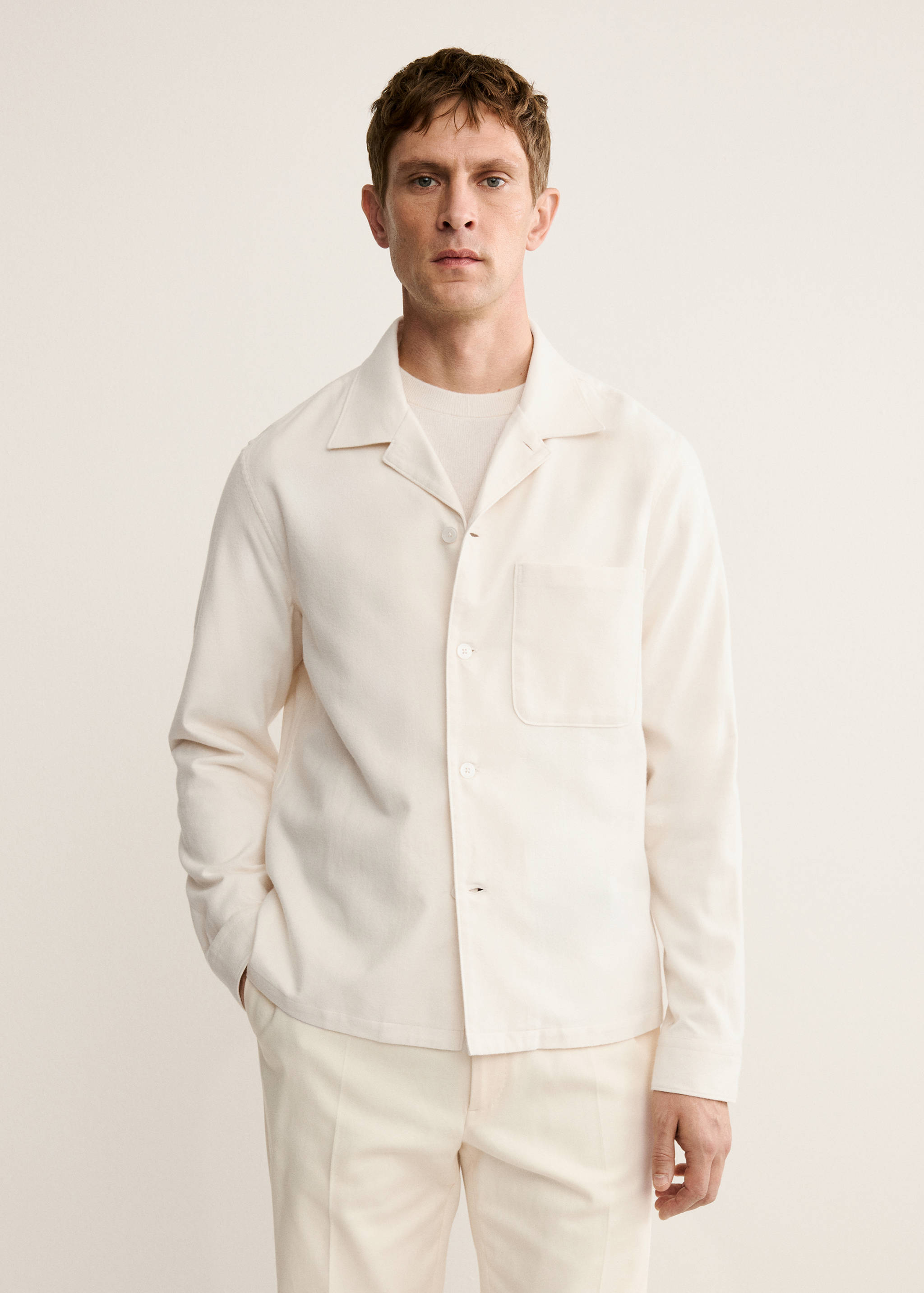 Overshirt aus 100 % Baumwolle mit Taschen - Mittlere Ansicht