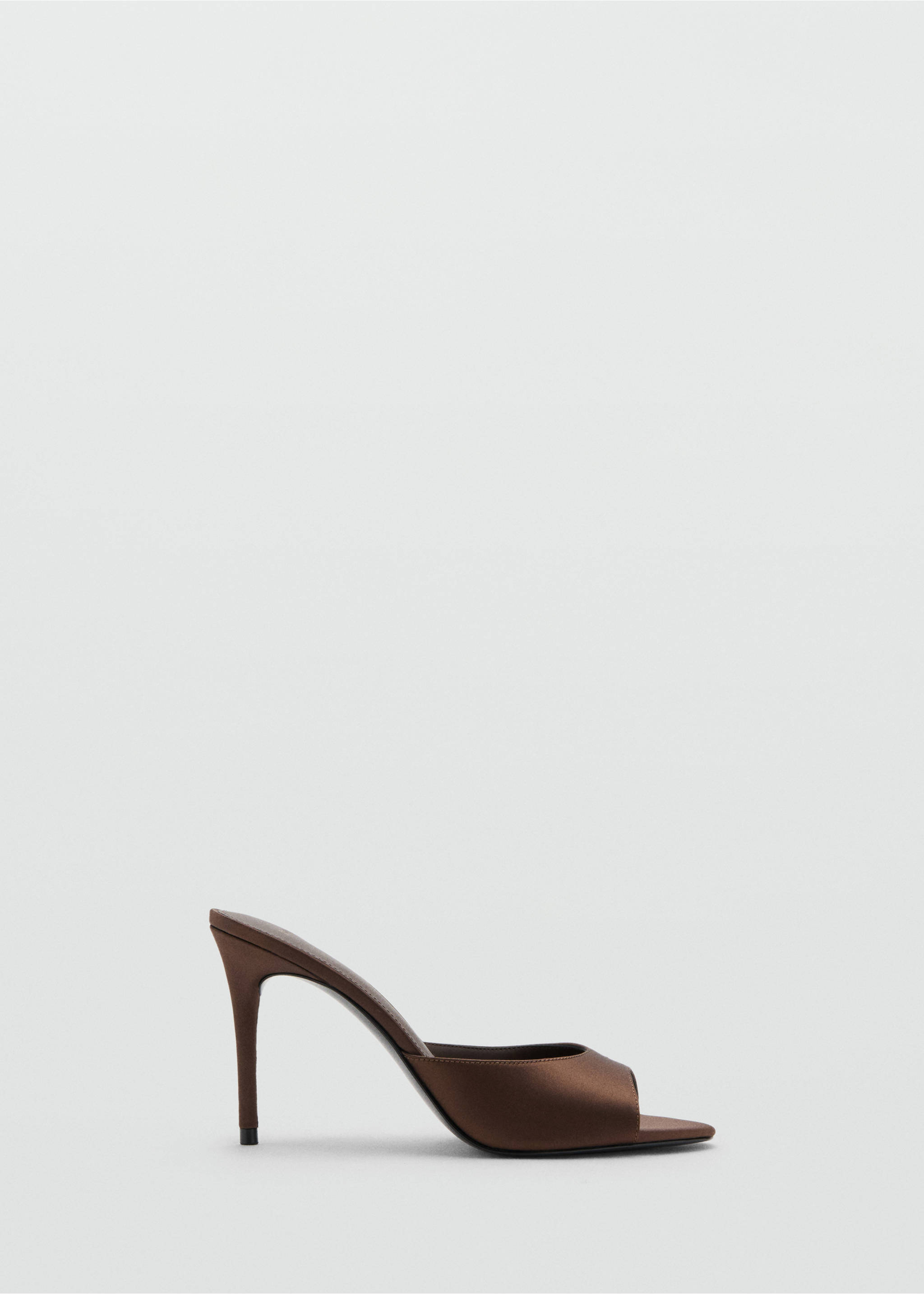 Satin high-heeled sandal - Article without model, Chocolate. Ref: 17098284-00.