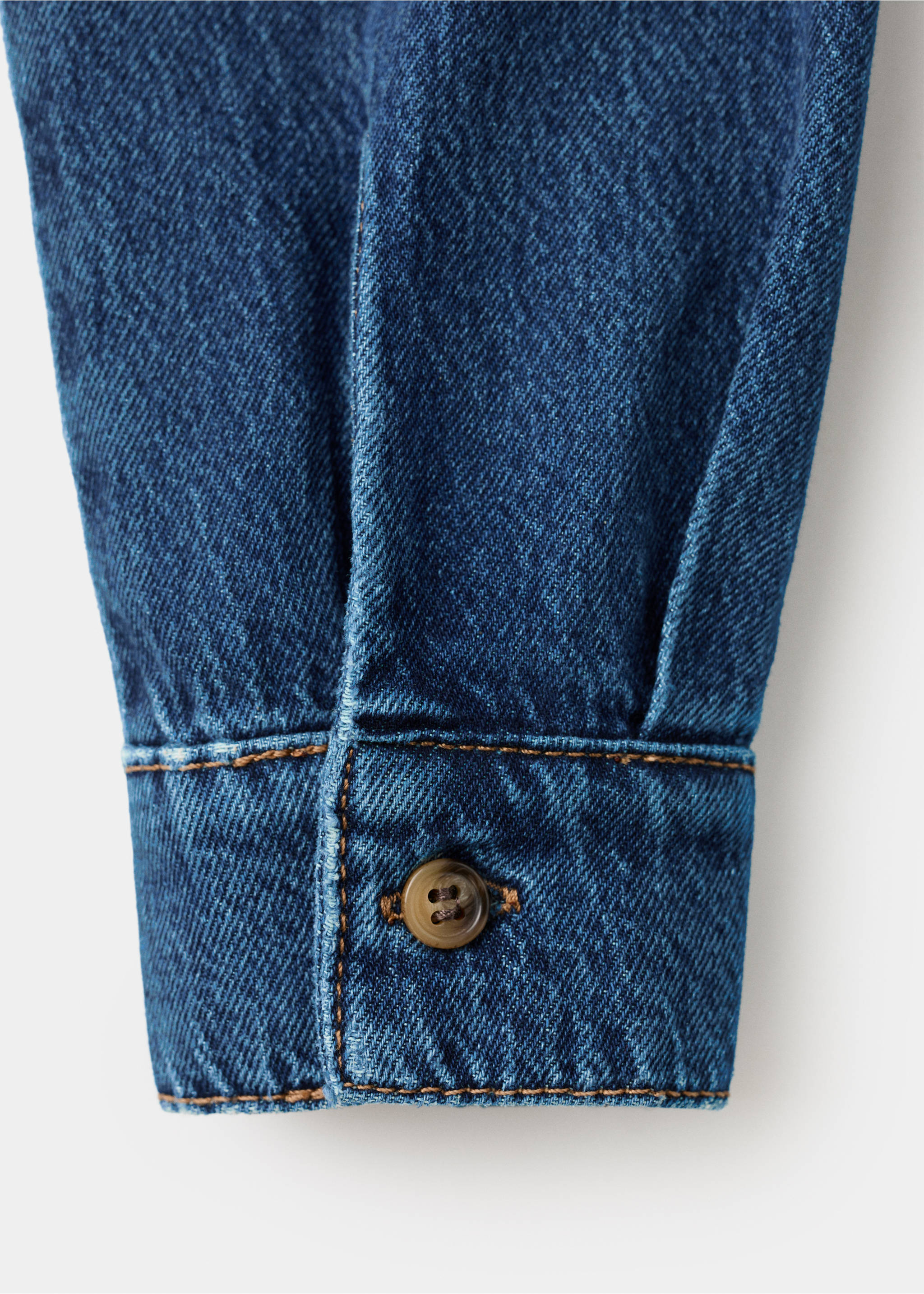 Denim cotton shirt - Details of the article 0, Dark Blue. Ref: 17098286-00.