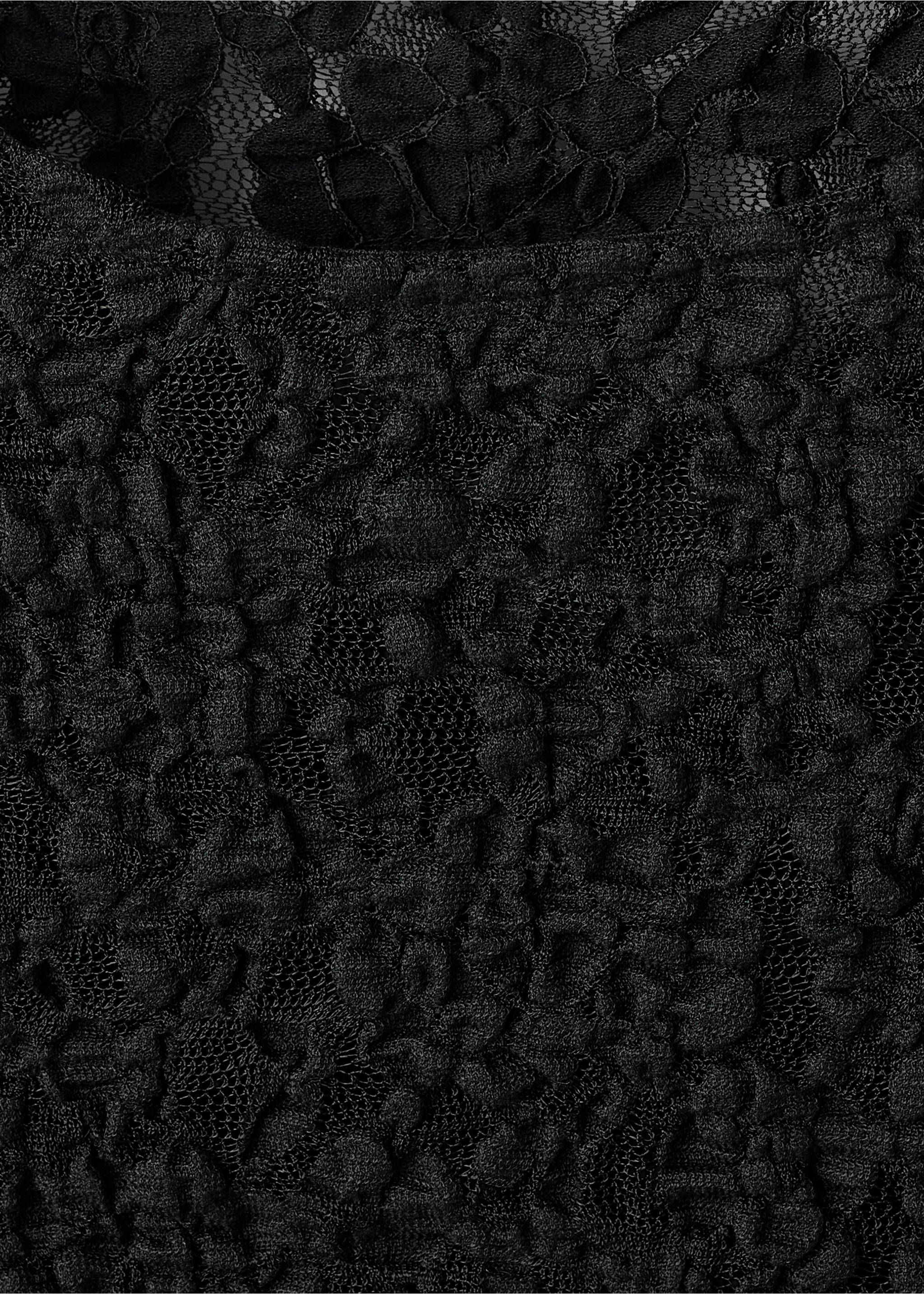 Long sleeve lace T-shirt - Details of the article 0, Black. Ref: 17098287-00.