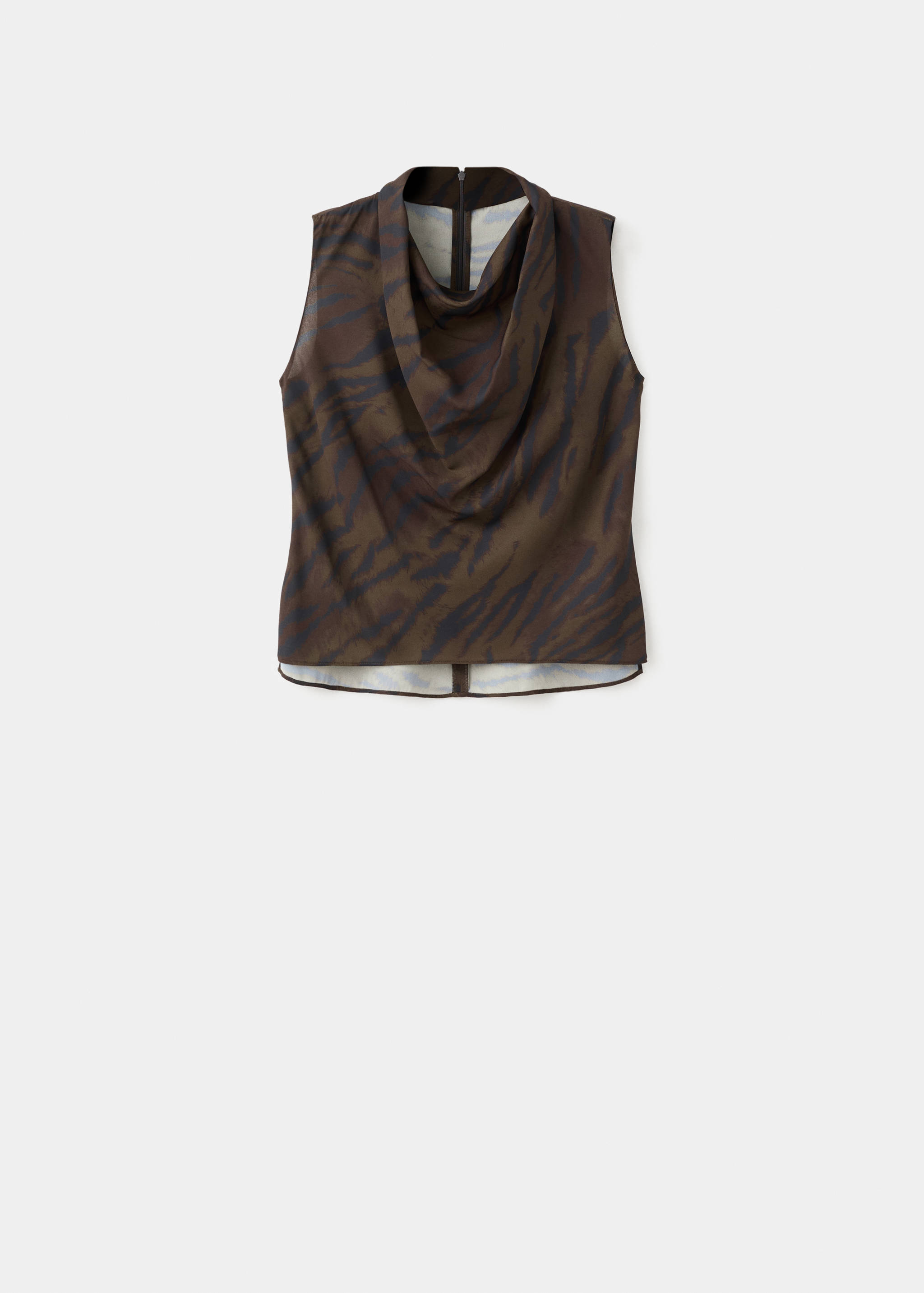 Animal-print blouse with draped collar - Article without model