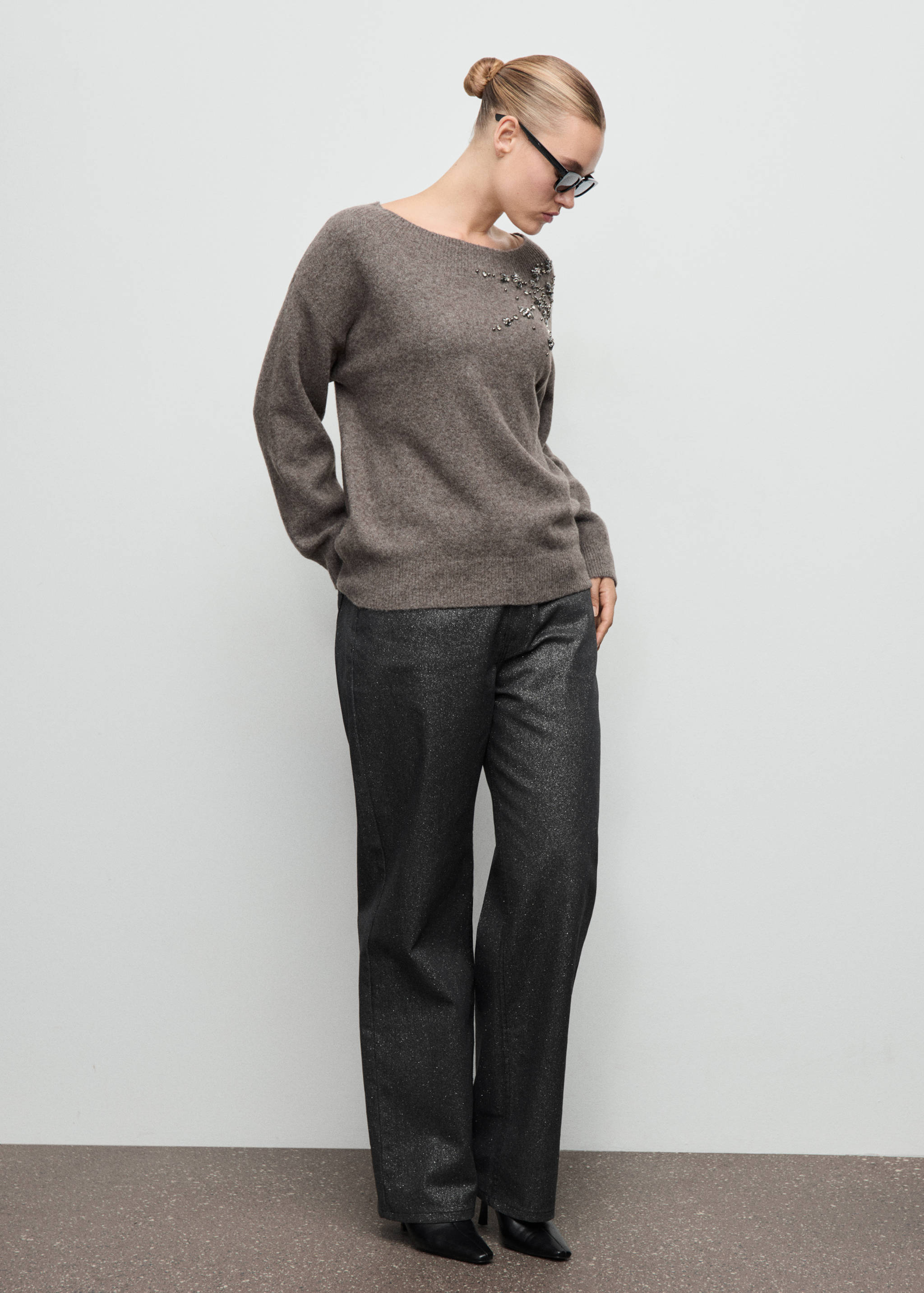 Shiny straight-leg jeans - Details of the article 6