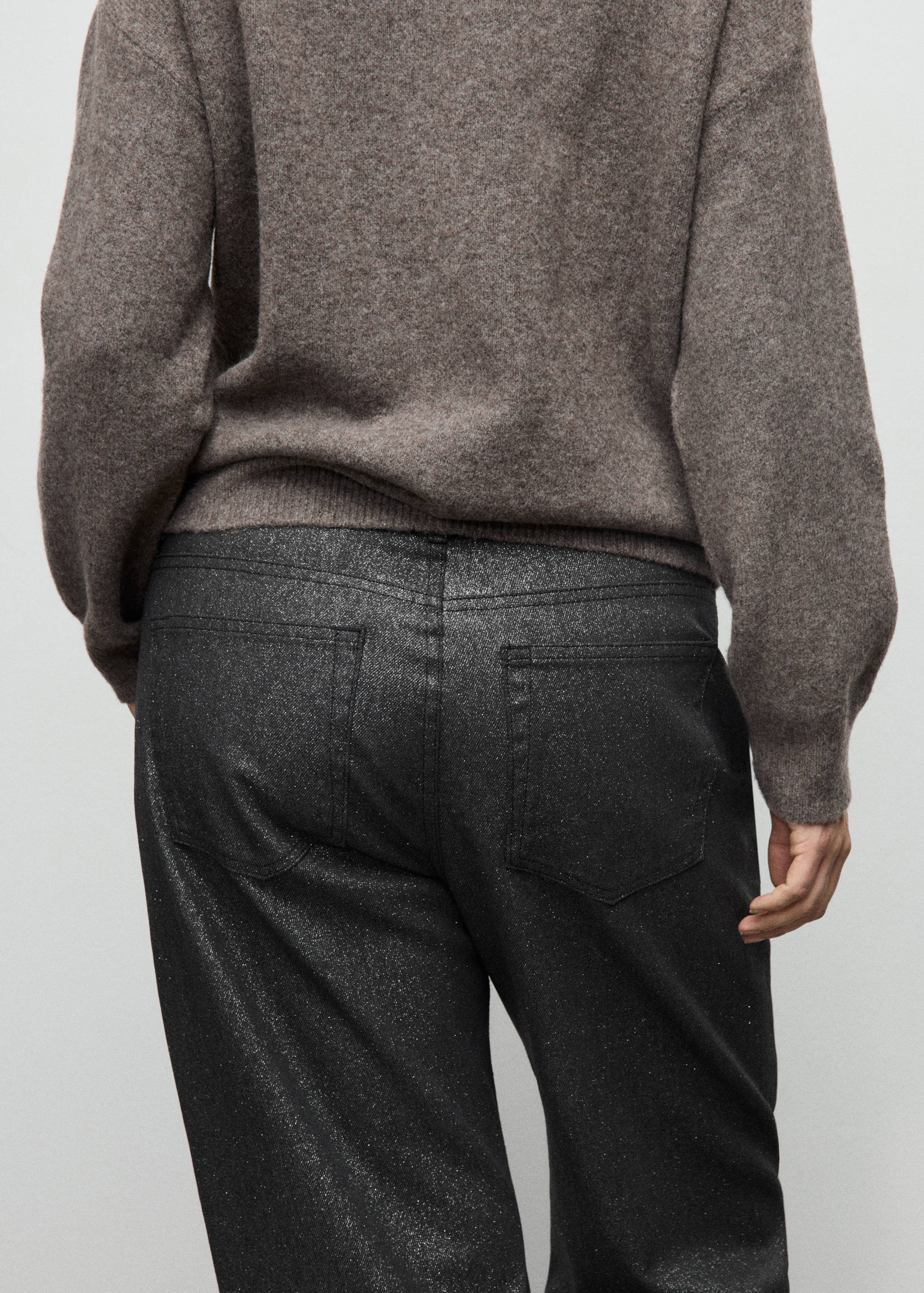 Shiny straight-leg jeans - Details of the article 4