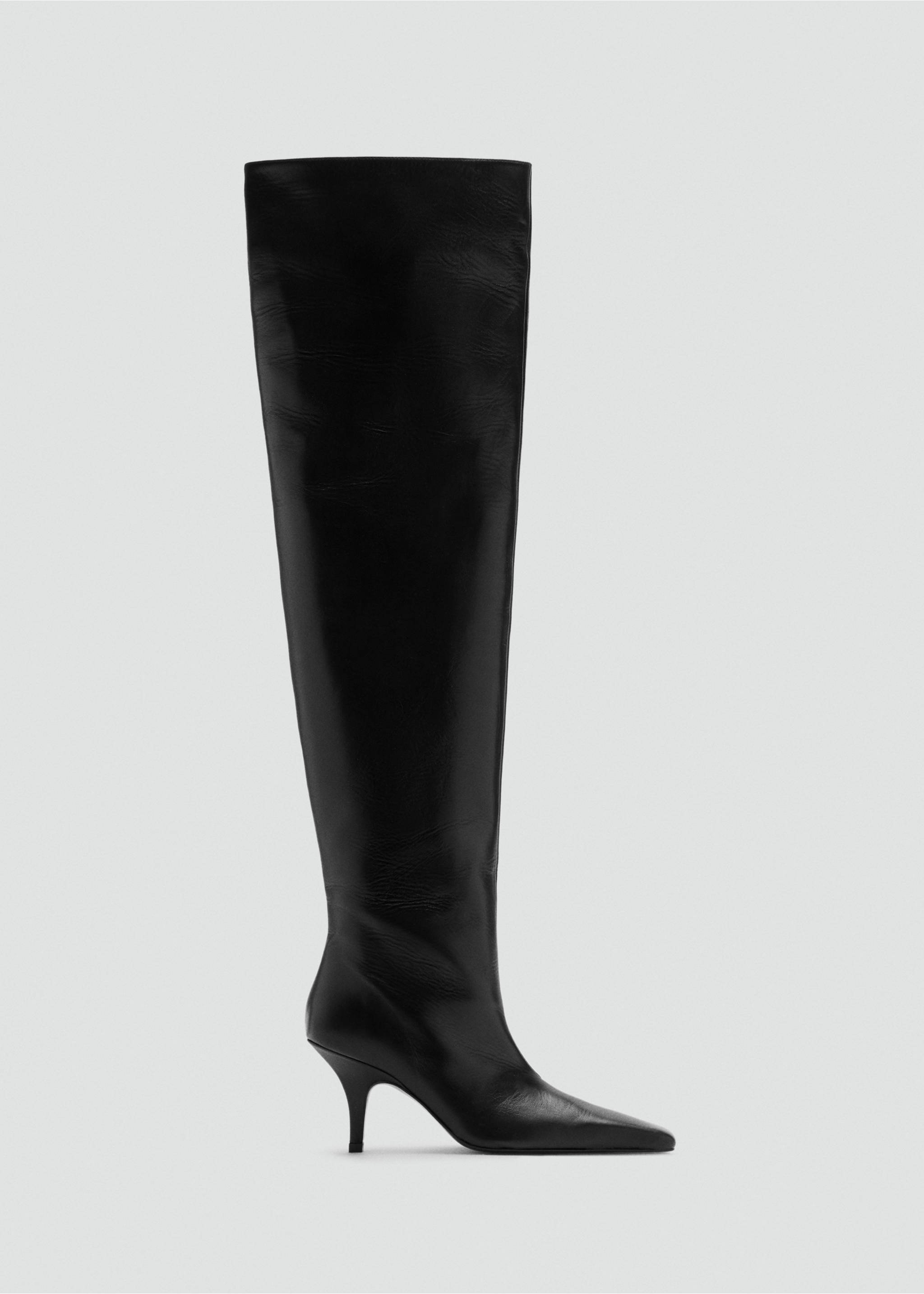 Tall leather boots - Article without model, Black. Ref: 17098292-00.