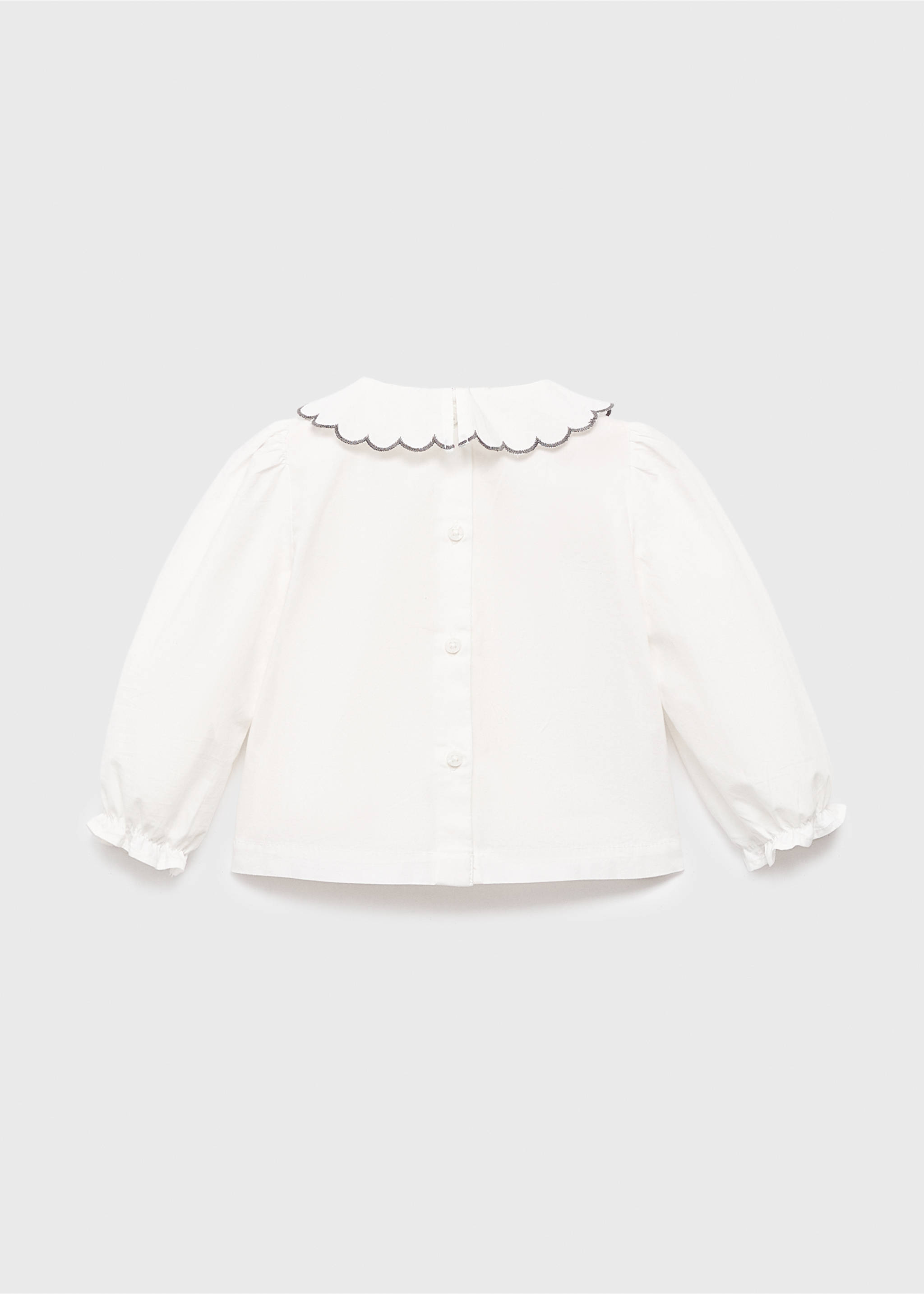Blouse col Claudine broderie - Verso de l’article, Blanc cassé. Ref: 17098632-00.