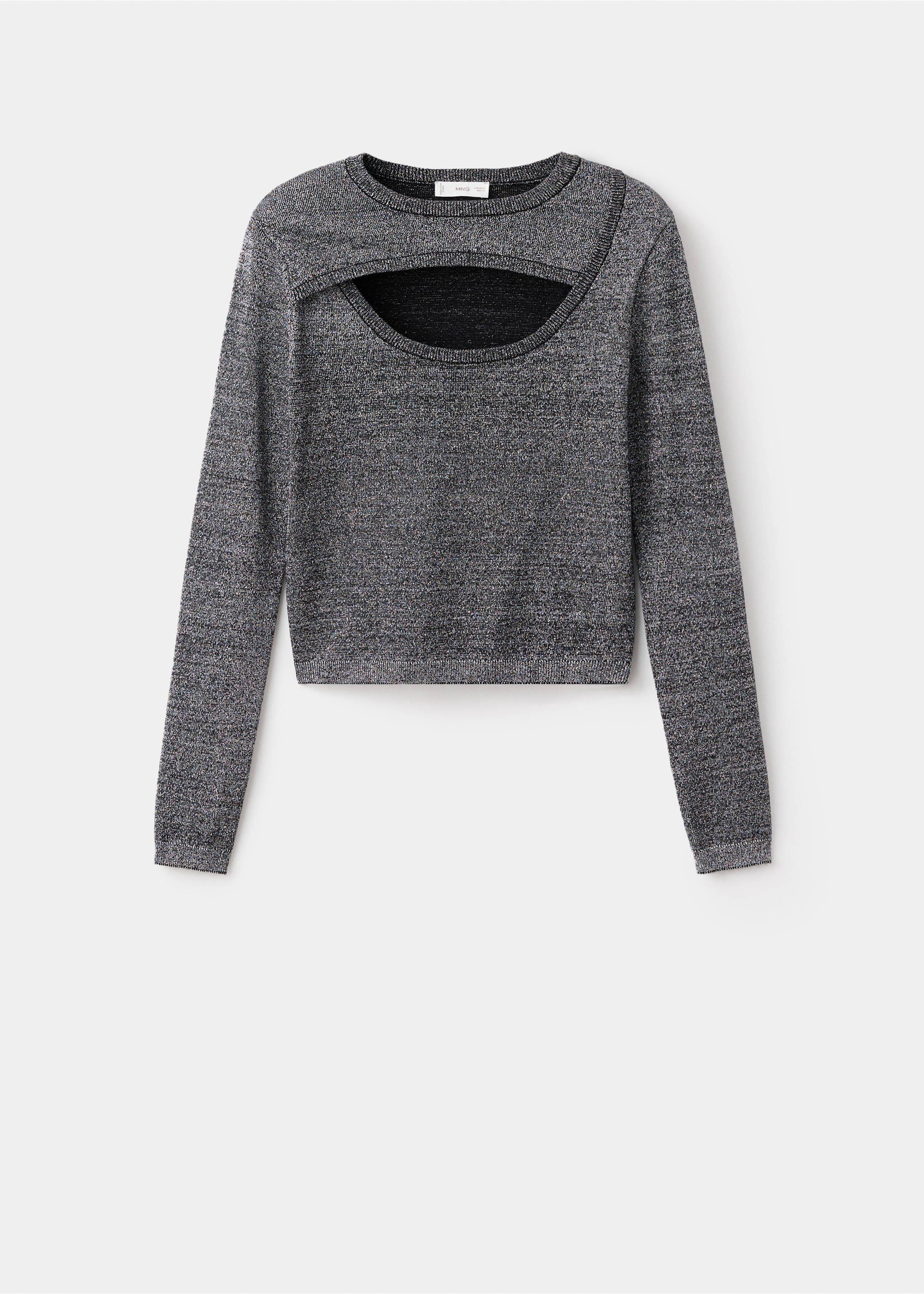 Sparkly top with opening - Article without model, Silver. Ref: 17098635-00.