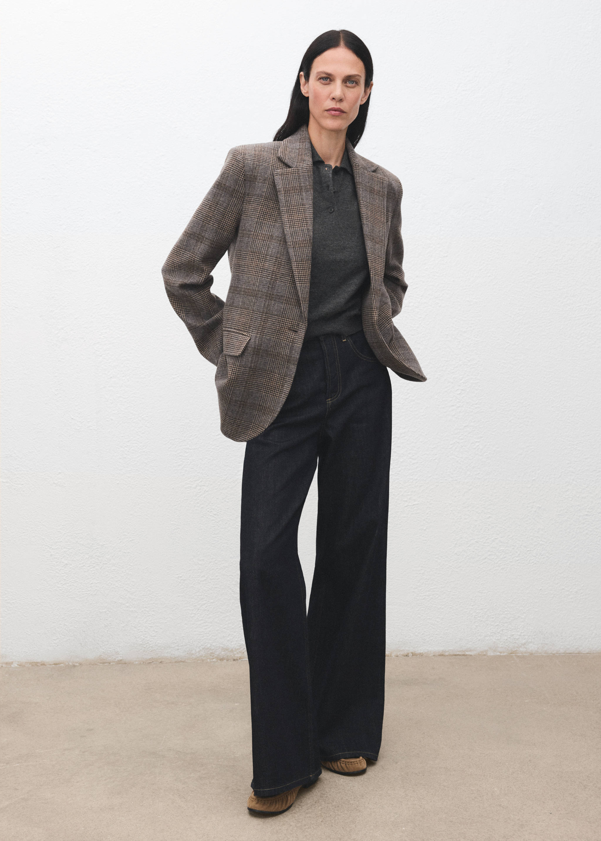 Rutete blazer i ull - Total bildeutsnitt