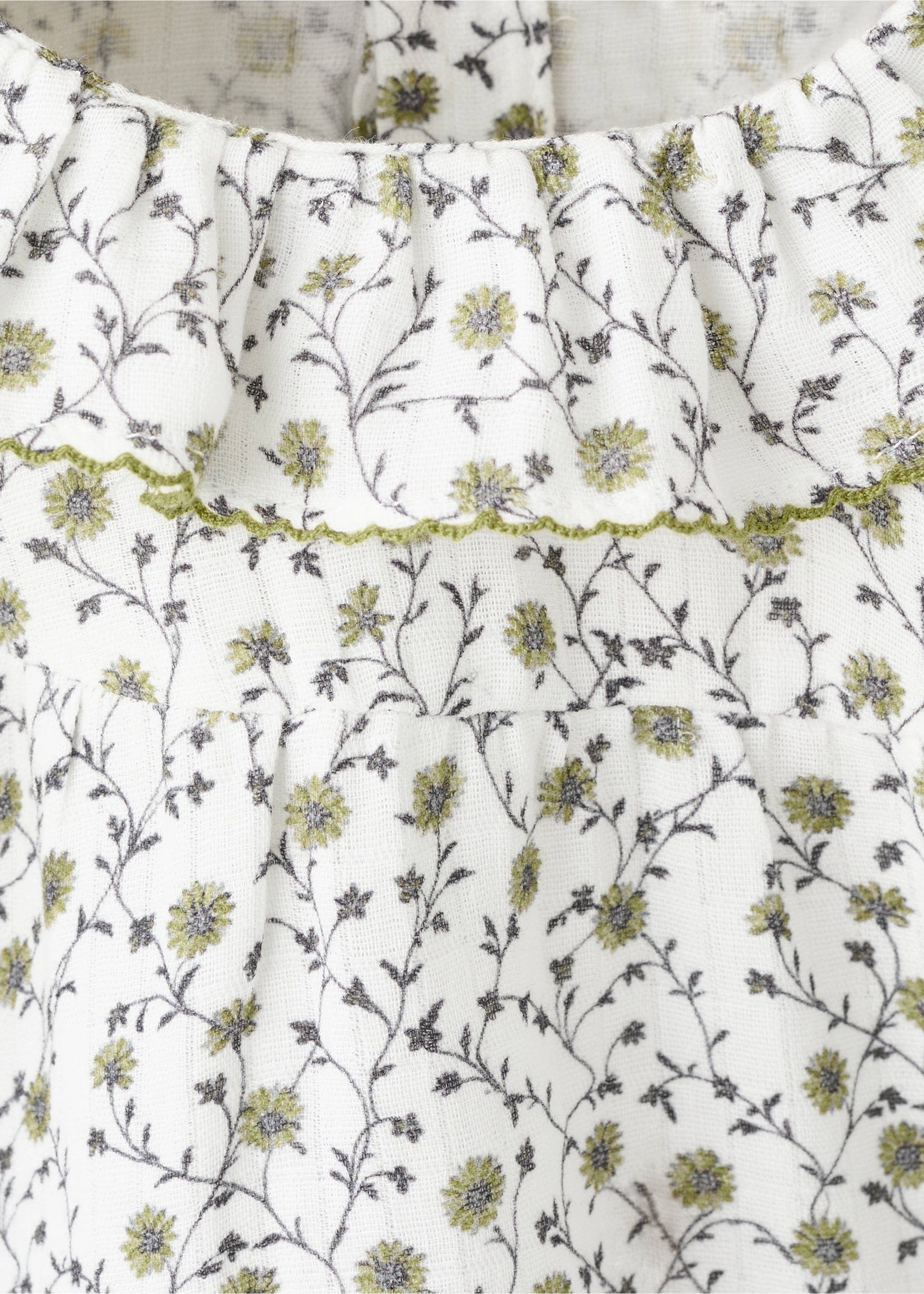 Blumen bedruckter Overall - Detail des Artikels 8, Cremeweiß. Ref: 17098637-00.