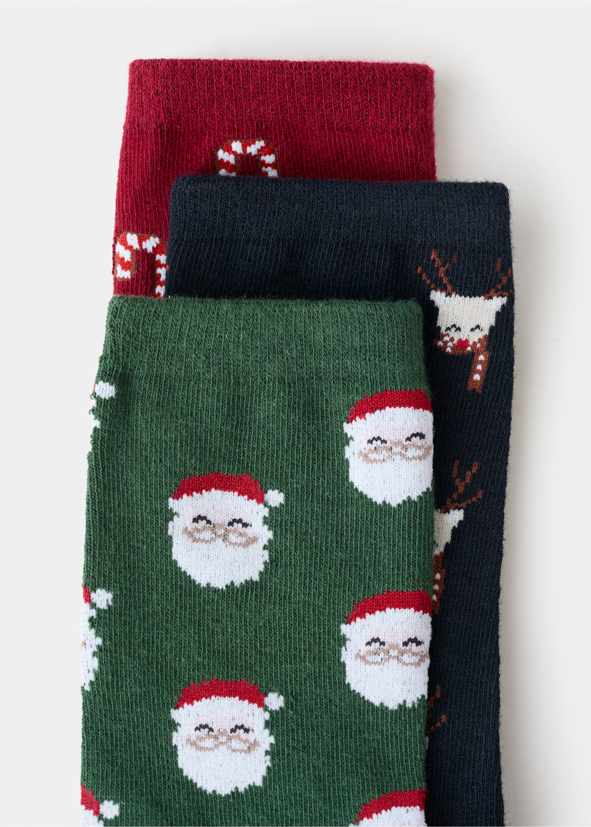 Lot 3 paires de chaussettes de Noël - Verso de l’article, Bleu marine. Ref: 17099093-00.