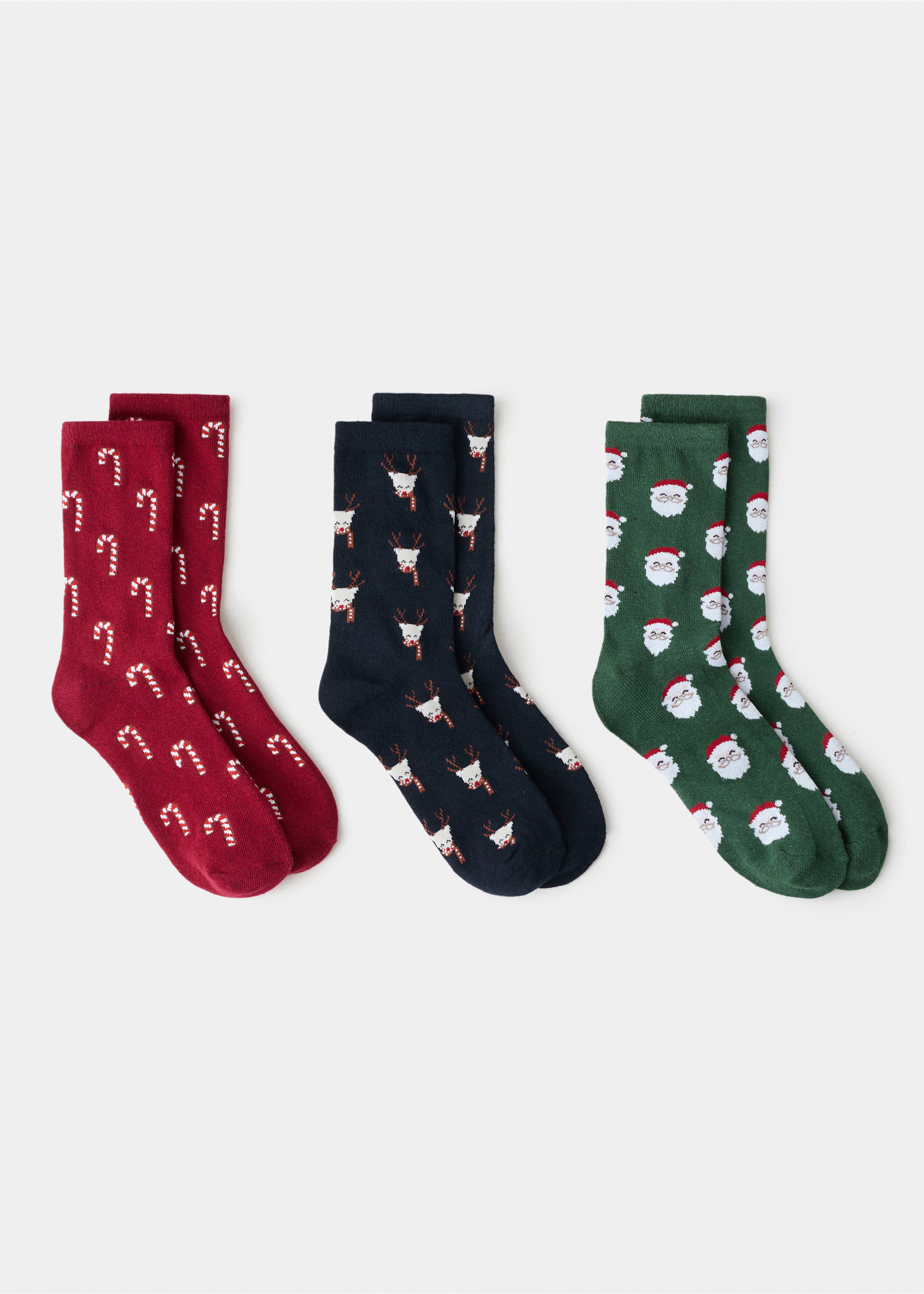 Pack 3 calcetines navideños - Artículo sin modelo, Azul marino. Ref: 17099093-00.