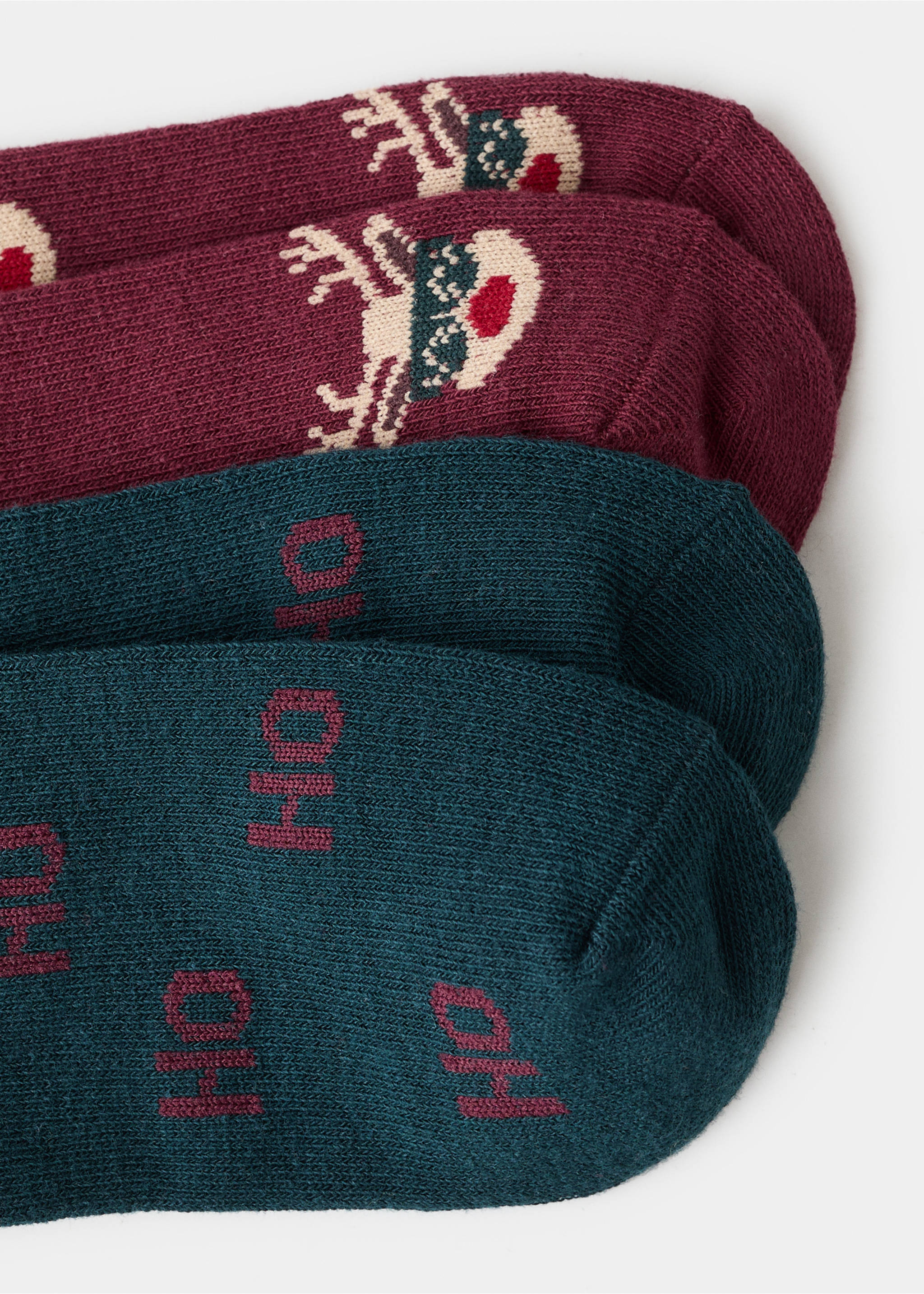2 pack Christmas printed socks - Details of the article 0, Maroon. Ref: 17099102-00.