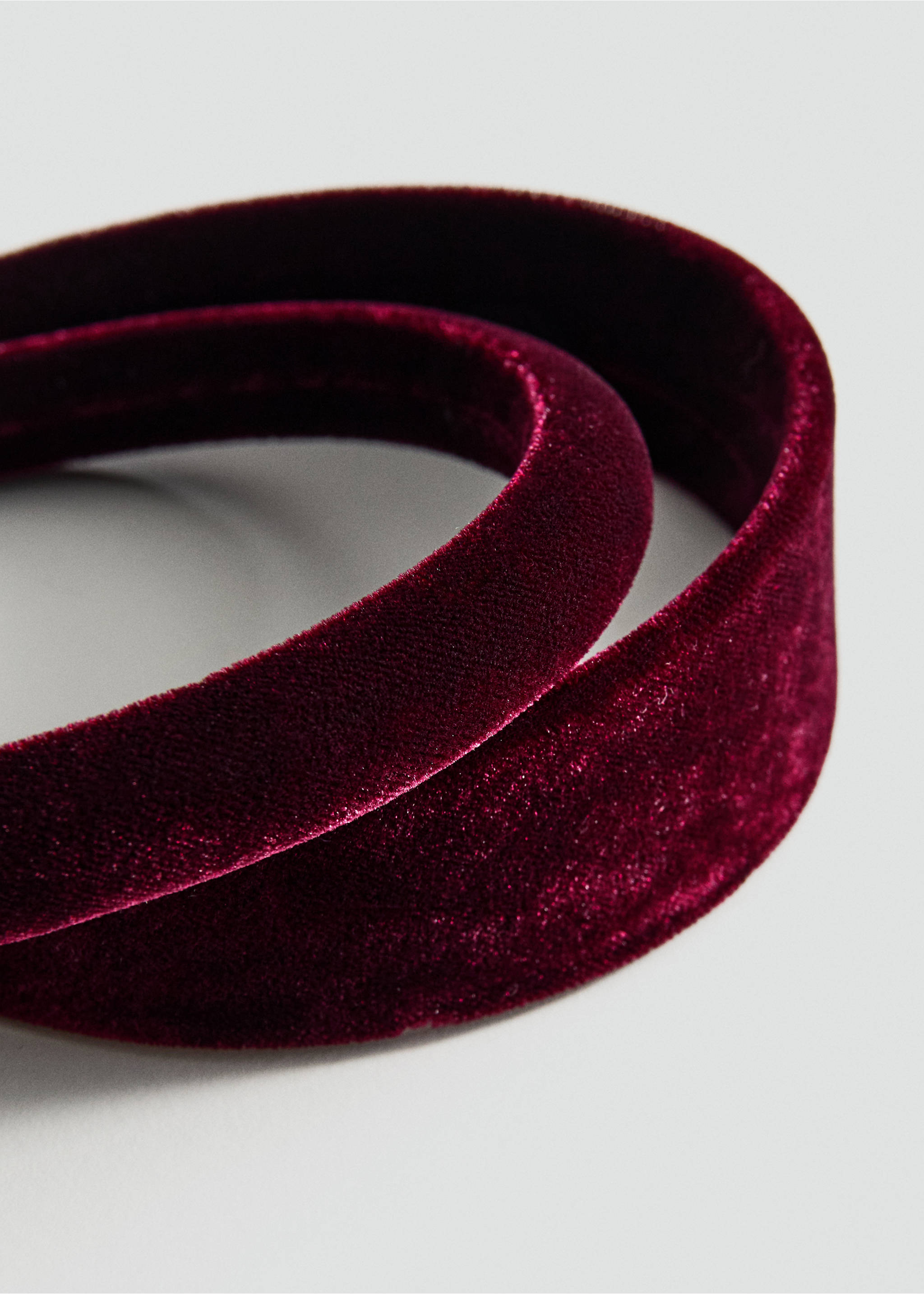 Pack of 2 velvet headbands - Medium plane, Burgundy. Ref: 17099110-00.