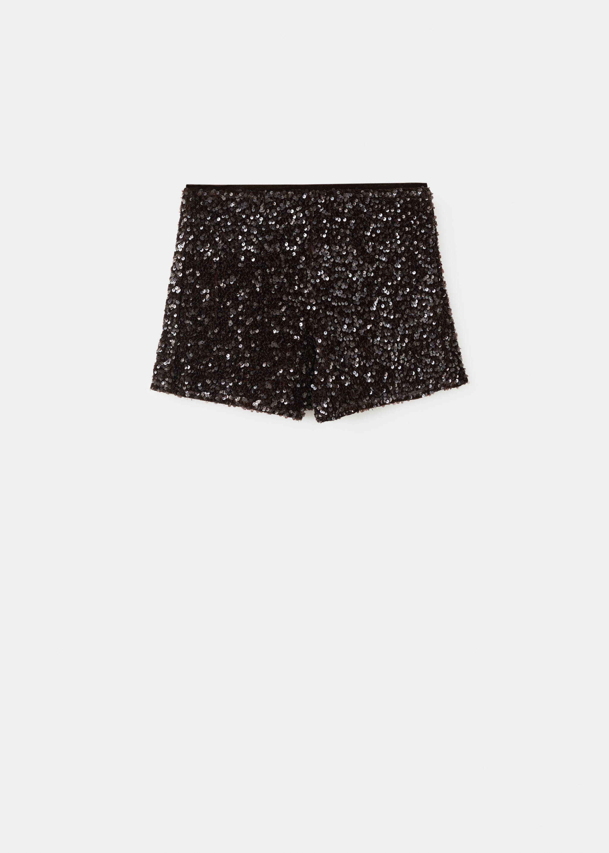 Shorts negros de lentejuelas con cintura elástica.