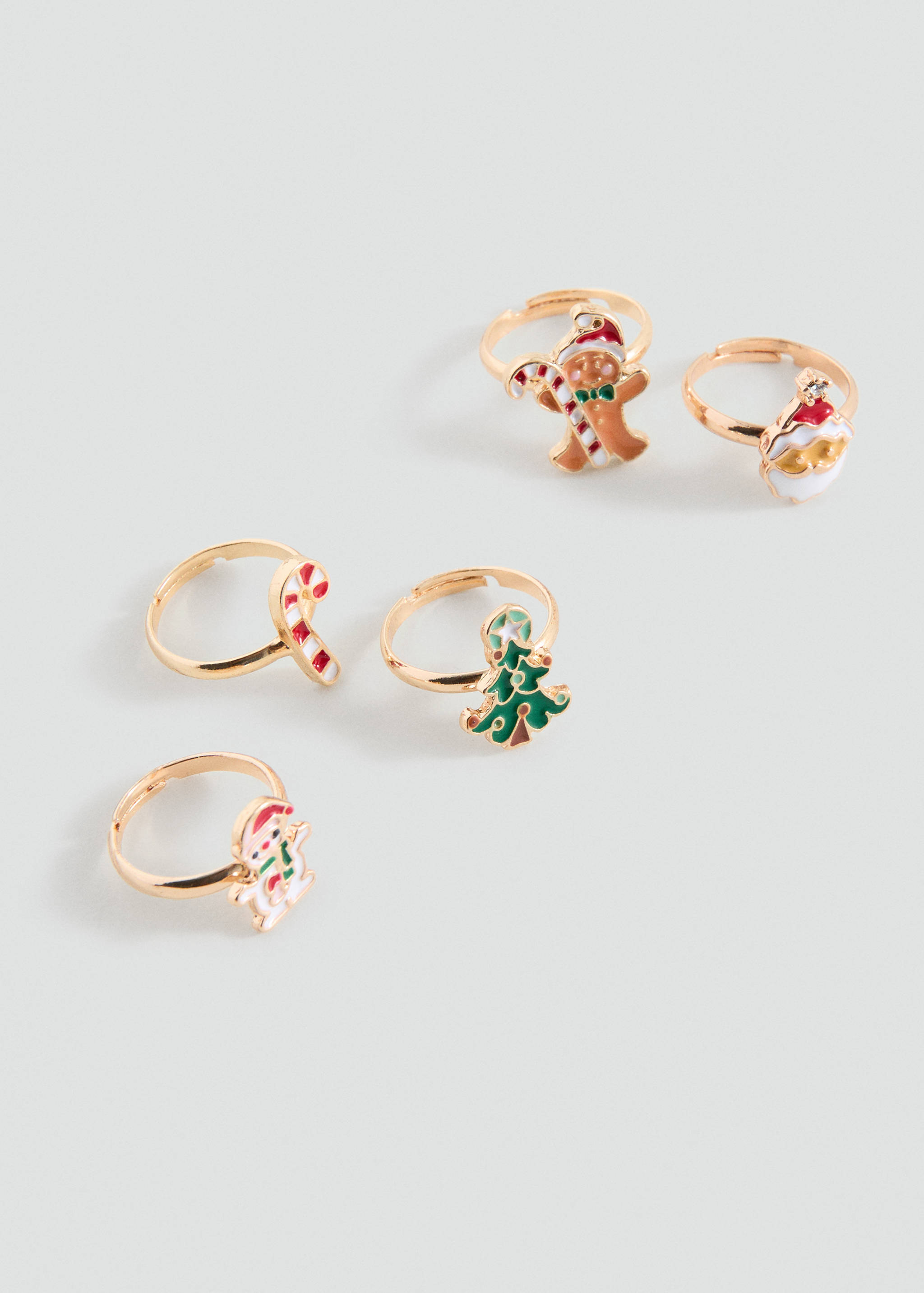 Pack of 5 Christmas rings - Medium plane