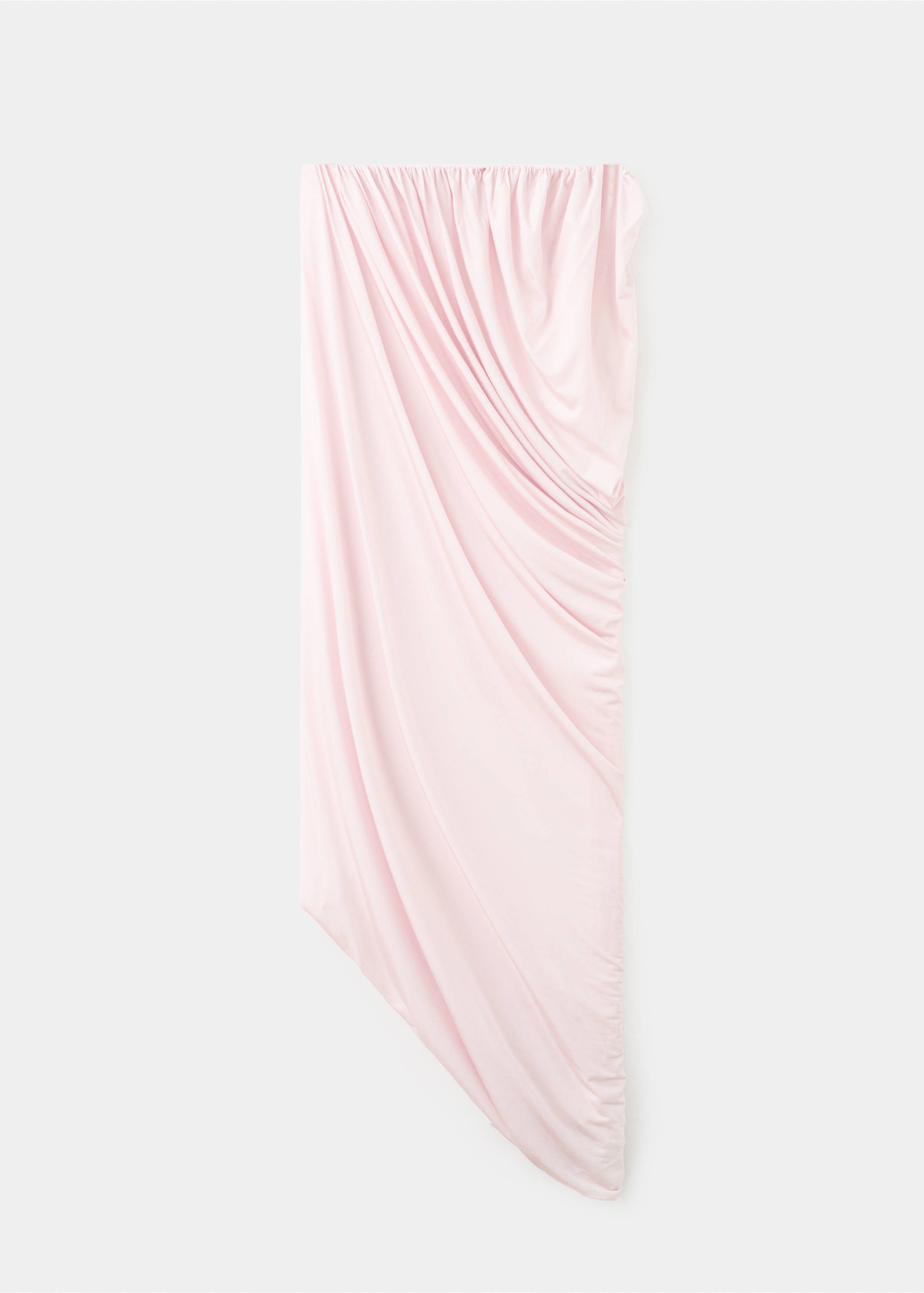 Draped asymmetrical bandeau dress - Article without model, Pastel Pink. Ref: 17099119-00.