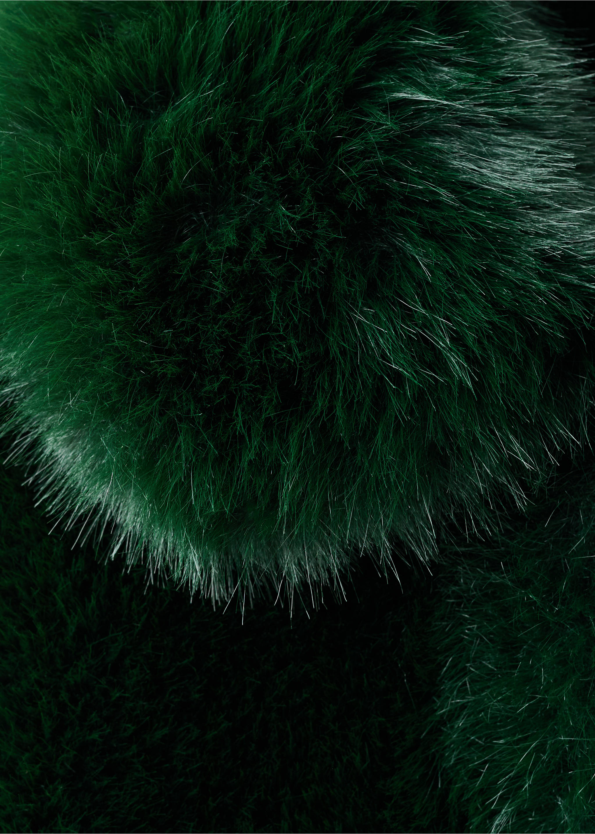 Faux-fur cropped jacket - Details of the article 0, Green. Ref: 17099211-00.