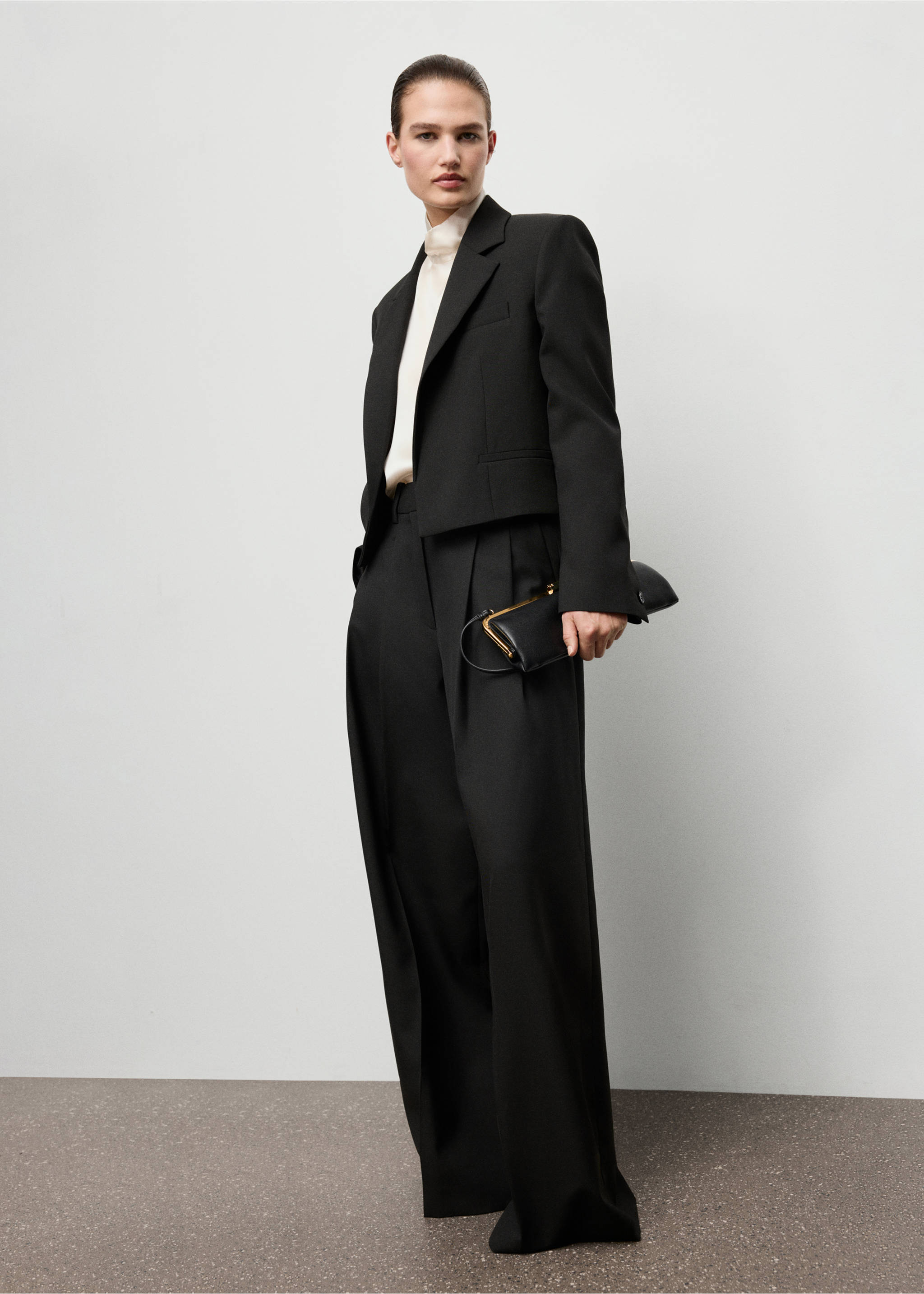 Crop suit blazer - General plane, Black. Ref: 17099212-00.