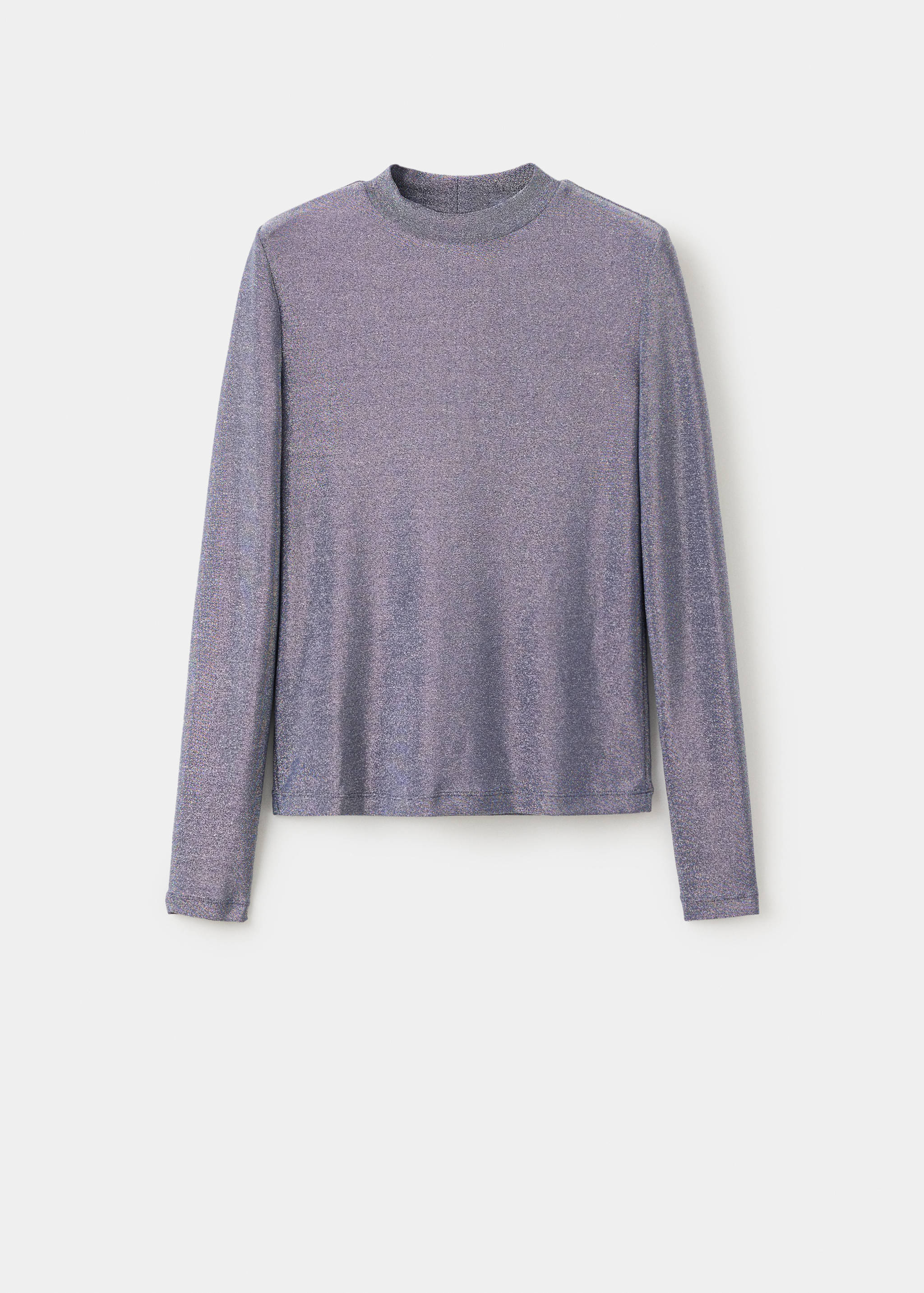 Lurex-T-Shirt mit halbhohem Kragen - Artikel ohne Model