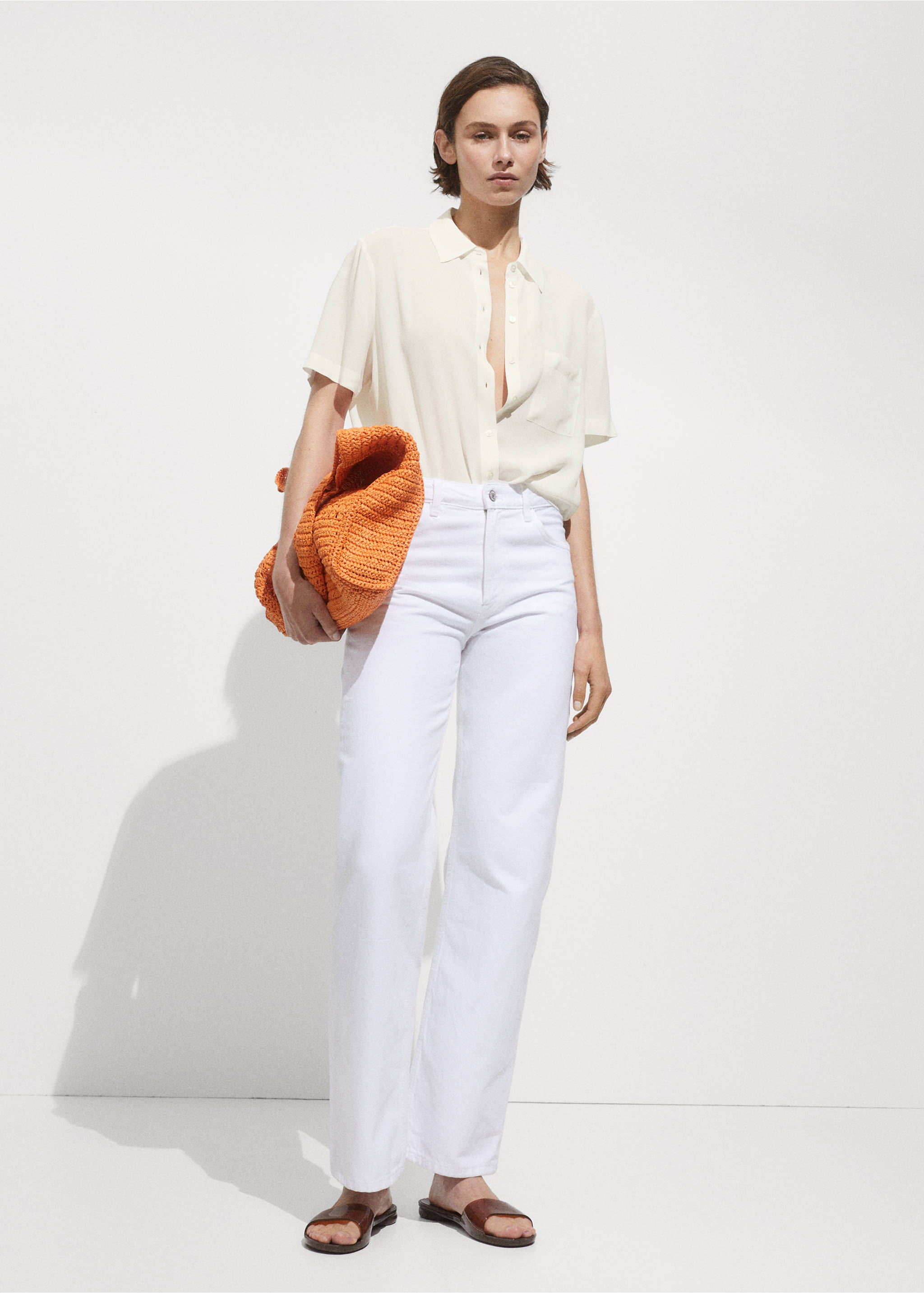 Short sleeve fluid shirt - General plane, Off White. Ref: 17140346-00.