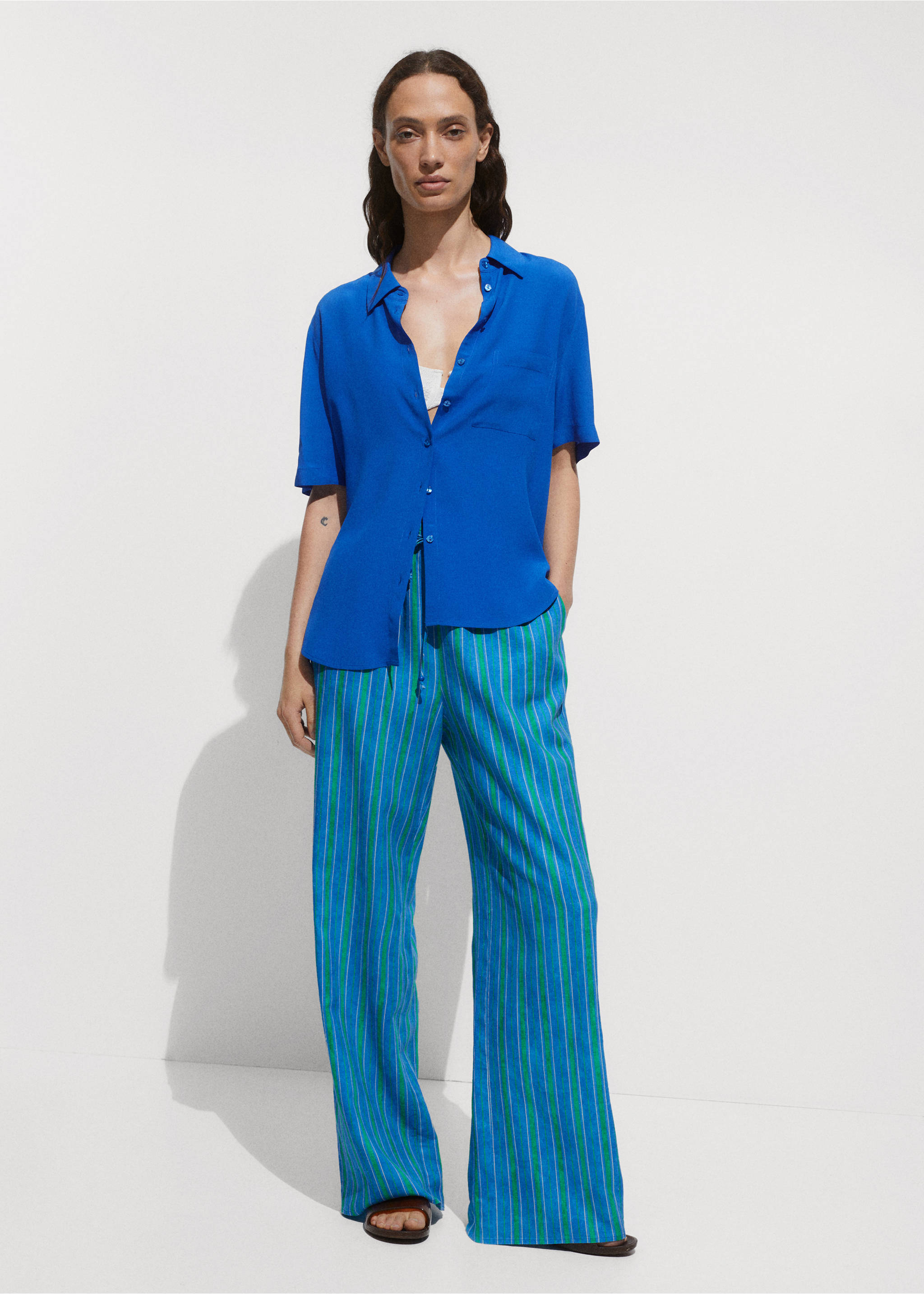 Short sleeve fluid shirt - General plane, Blue. Ref: 17140346-00.