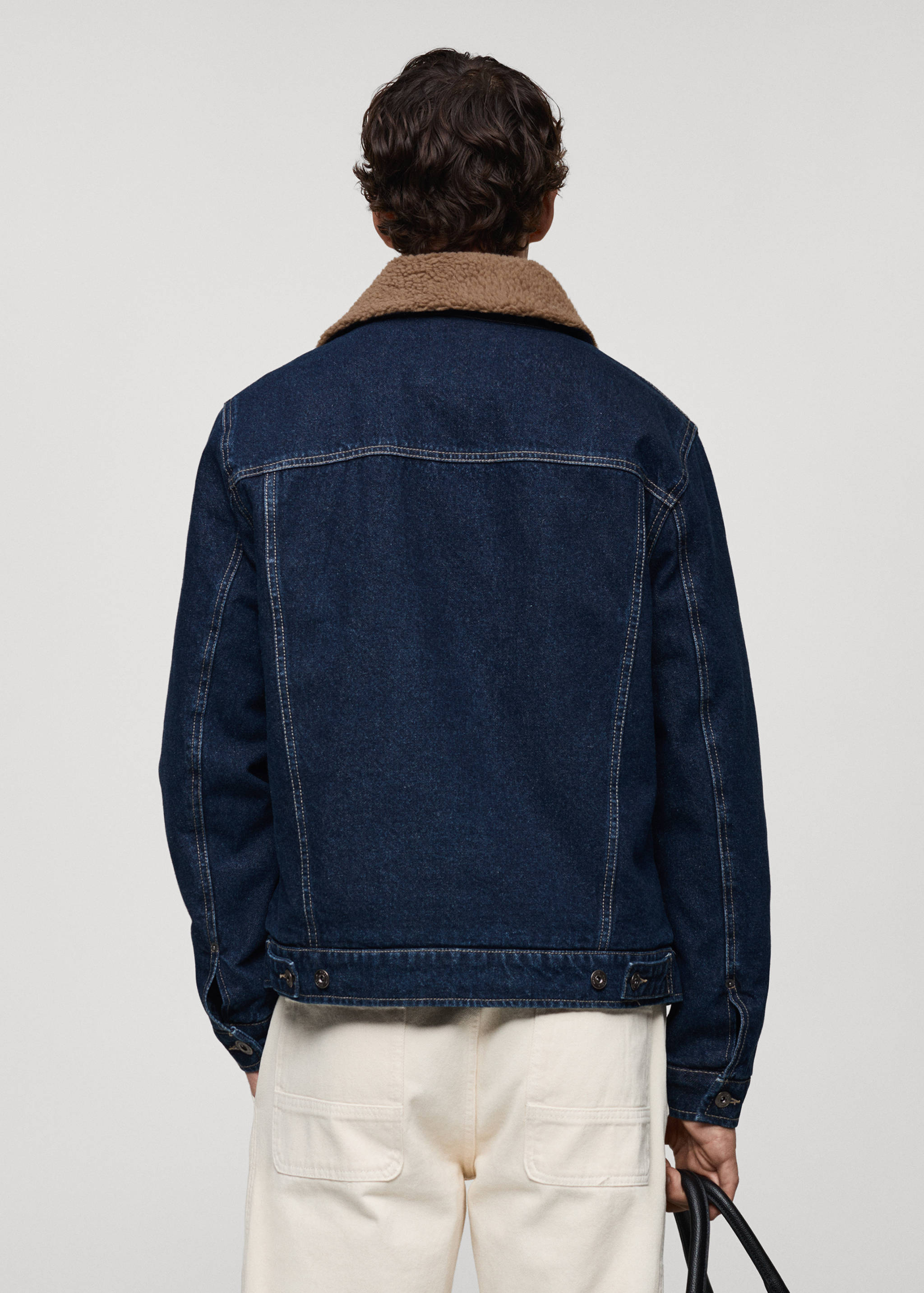 Denim jacket with shearling lining - Reverse of the article