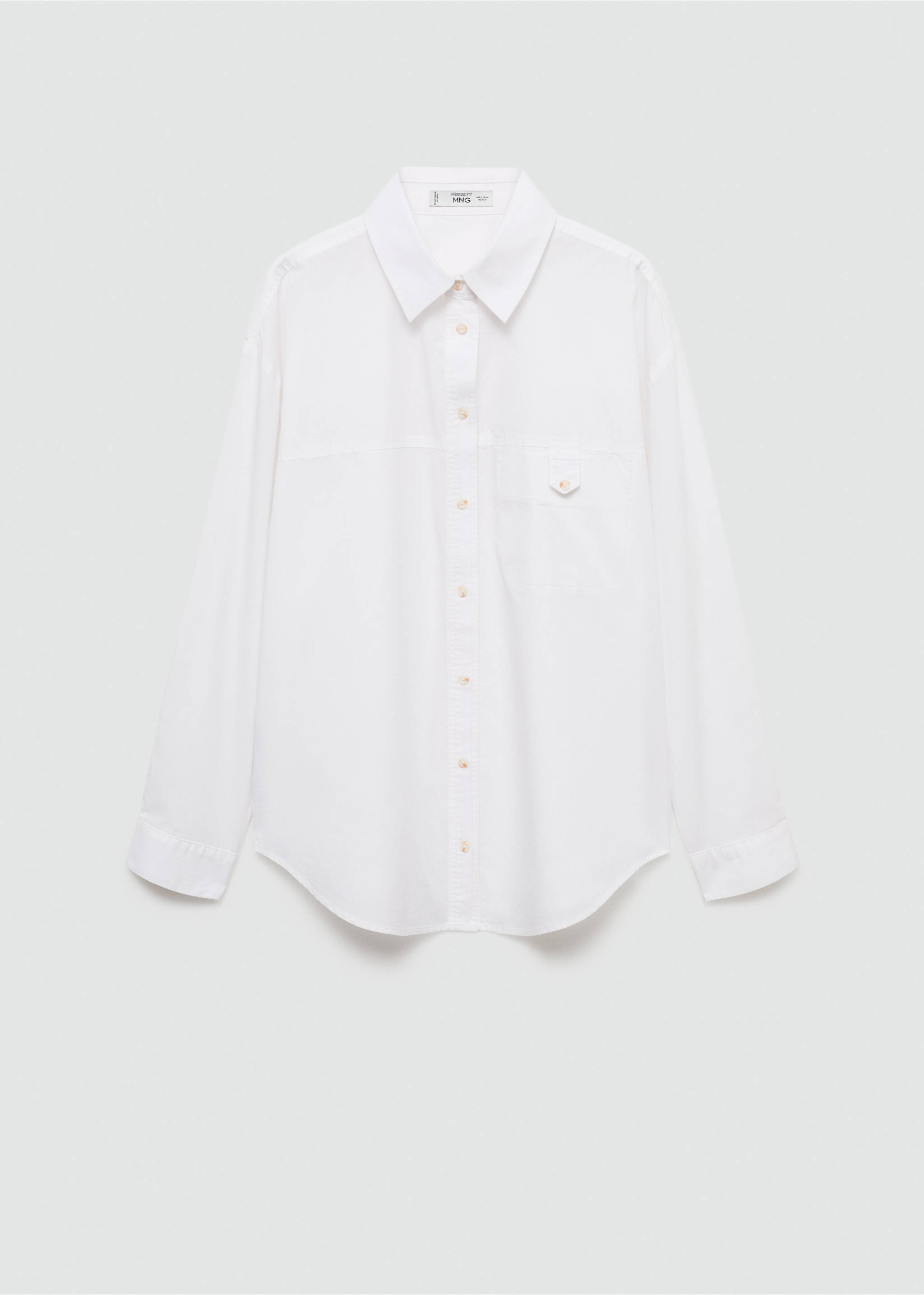 Cotton shirt with decorative button - Article without model, Off White. Ref: 17150579-00.