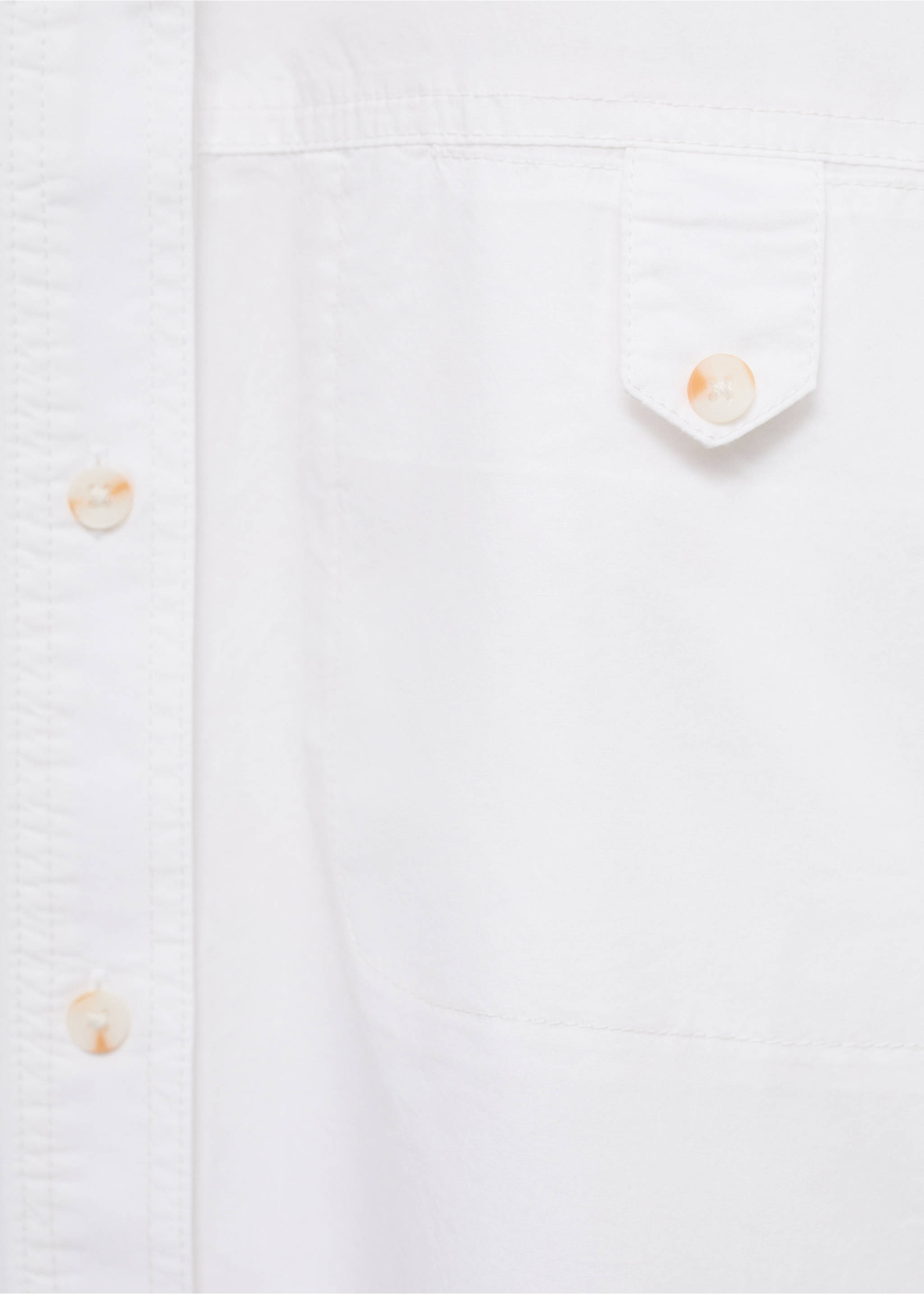 Cotton shirt with decorative button - Details of the article 8, Off White. Ref: 17150579-00.