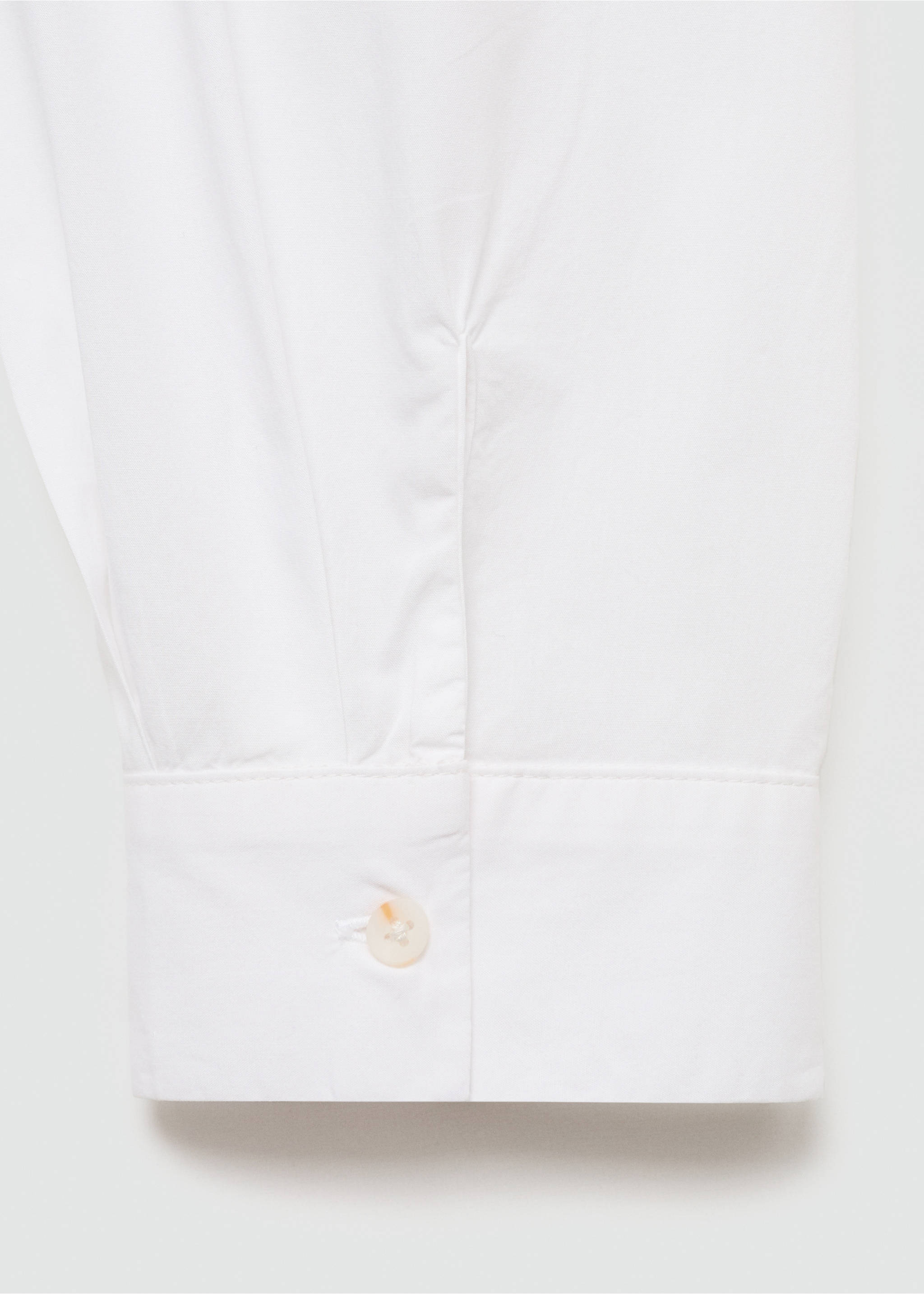 Cotton shirt with decorative button - Details of the article 0, Off White. Ref: 17150579-00.