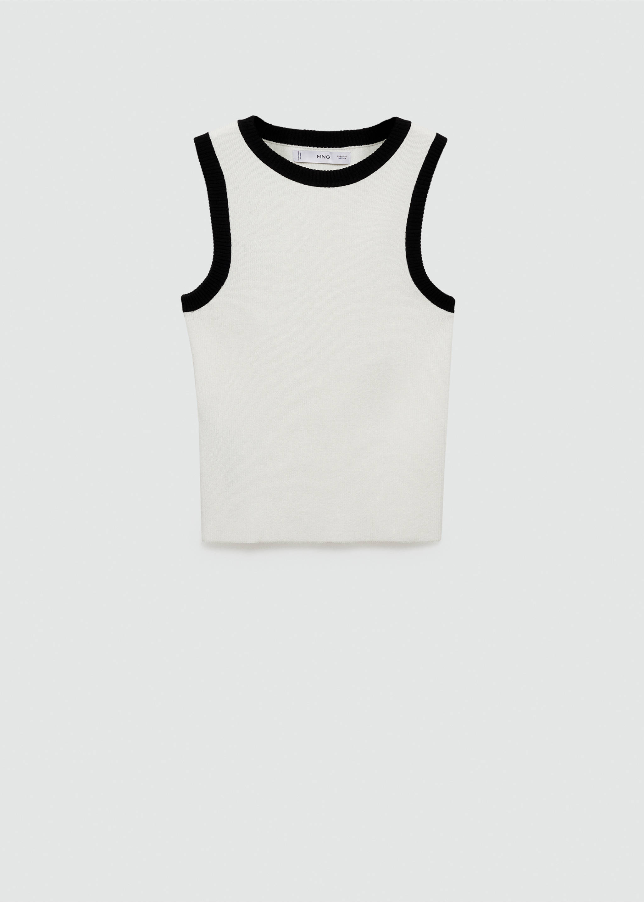 Stickad topp kontrastbårder - Artikel utan modell, Rå. Ref: 17162924-00.