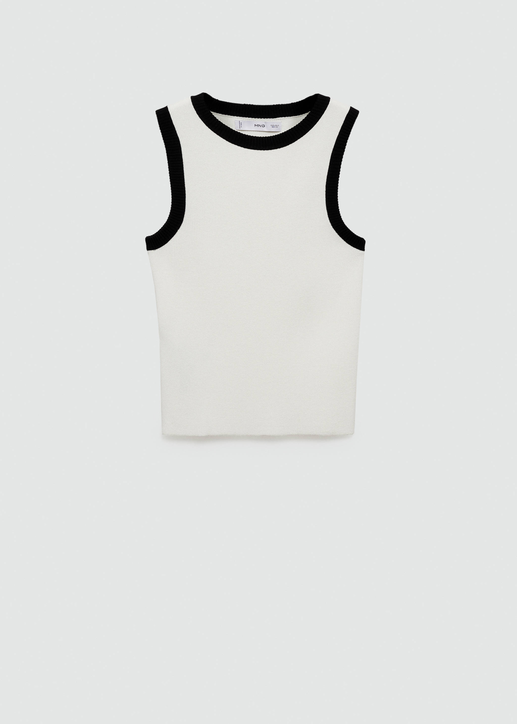 Stickad topp kontrastbårder - Artikel utan modell