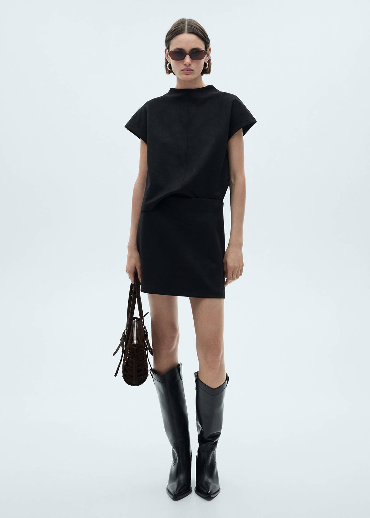 Faux-leather t-shirt