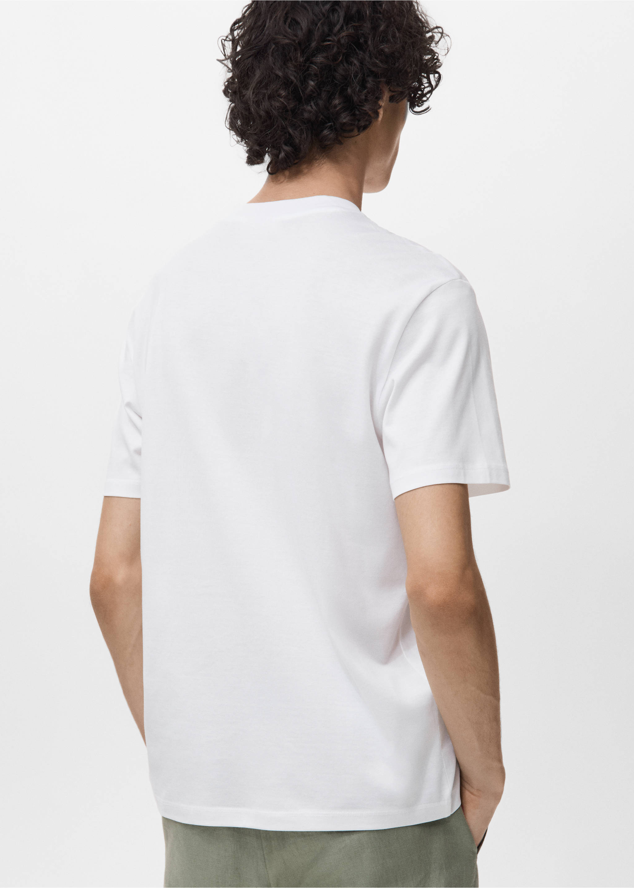 100% cotton T-shirt regular fit - Reverse of the article, White. Ref: 17860293-00.
