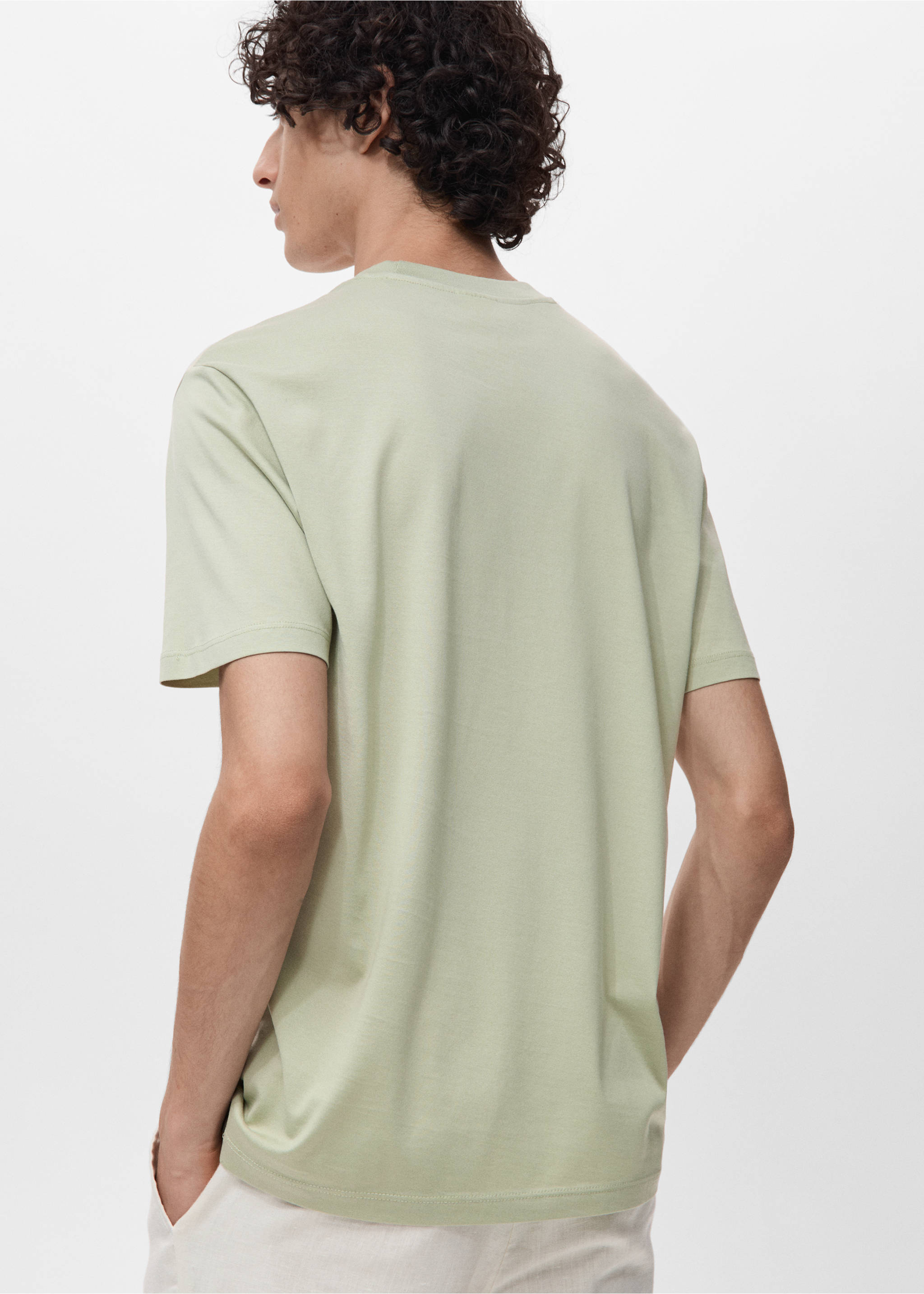 T-shirt 100 % coton regular-fit - Verso de l’article, Vert menthe. Ref: 17860293-00.
