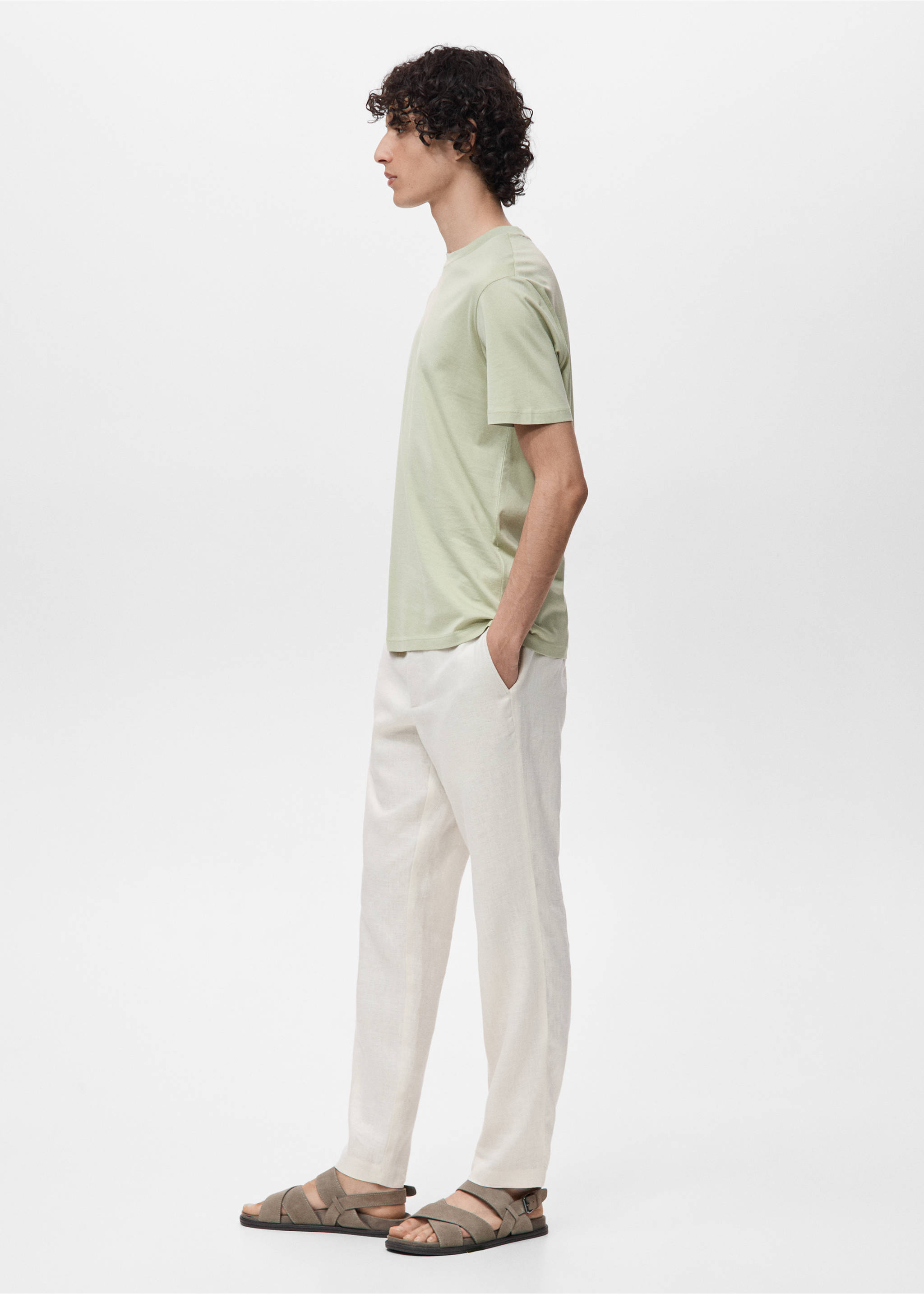 T-shirt 100 % coton regular-fit - Détail de l'article 2, Vert menthe. Ref: 17860293-00.