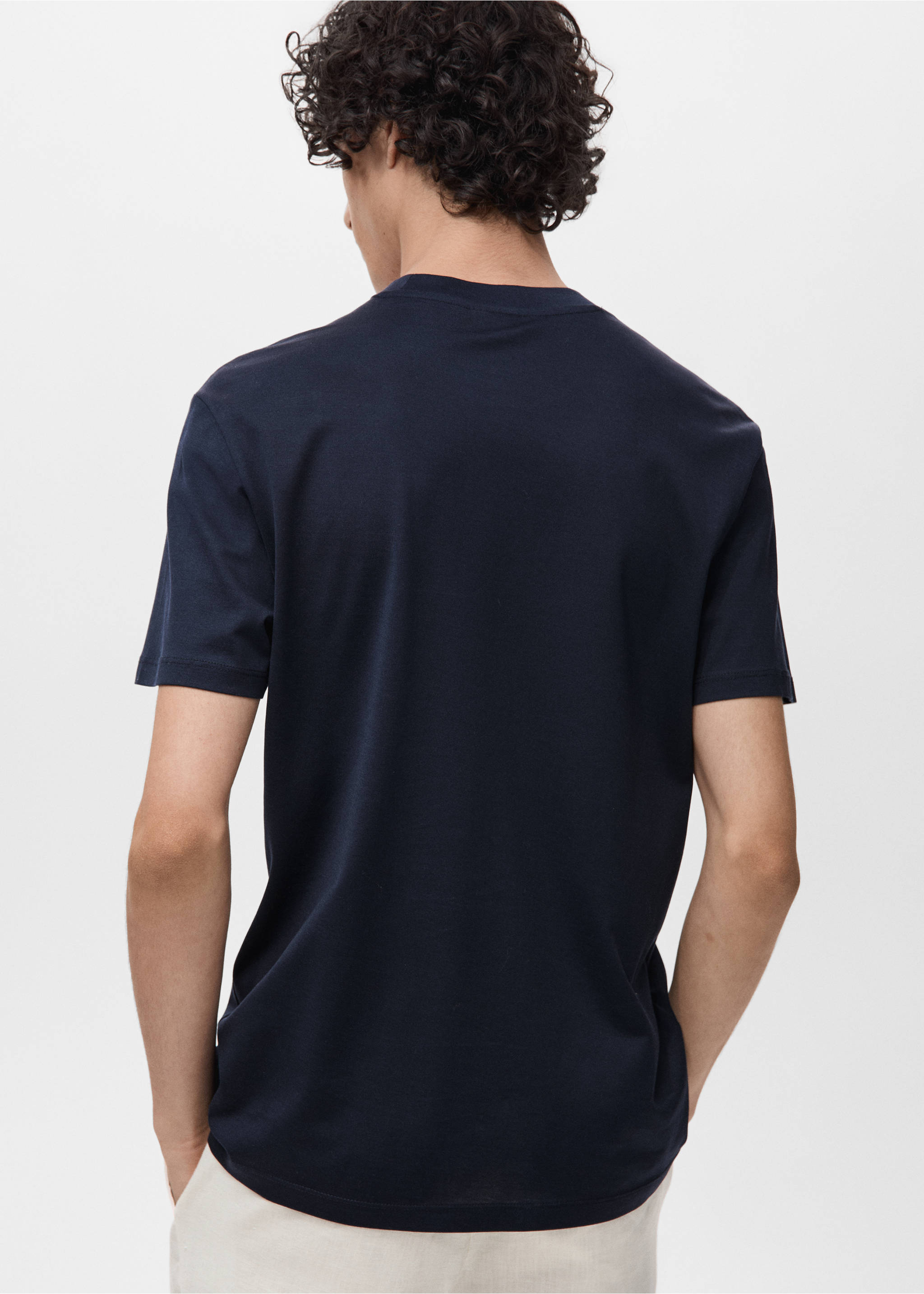 100% cotton T-shirt regular fit - Reverse of the article, Navy. Ref: 17860293-00.