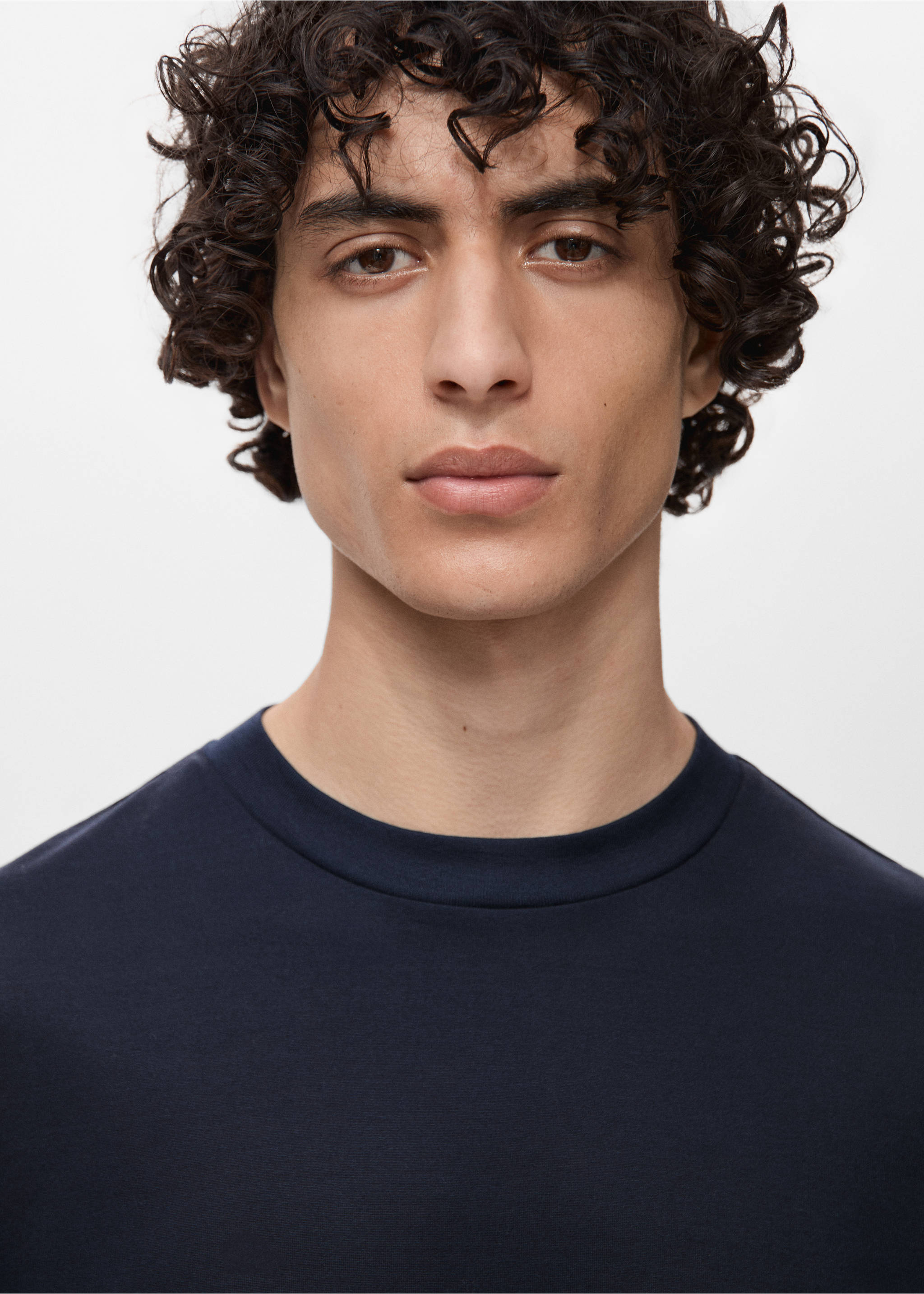 100% cotton T-shirt regular fit - Details of the article 1, Navy. Ref: 17860293-00.