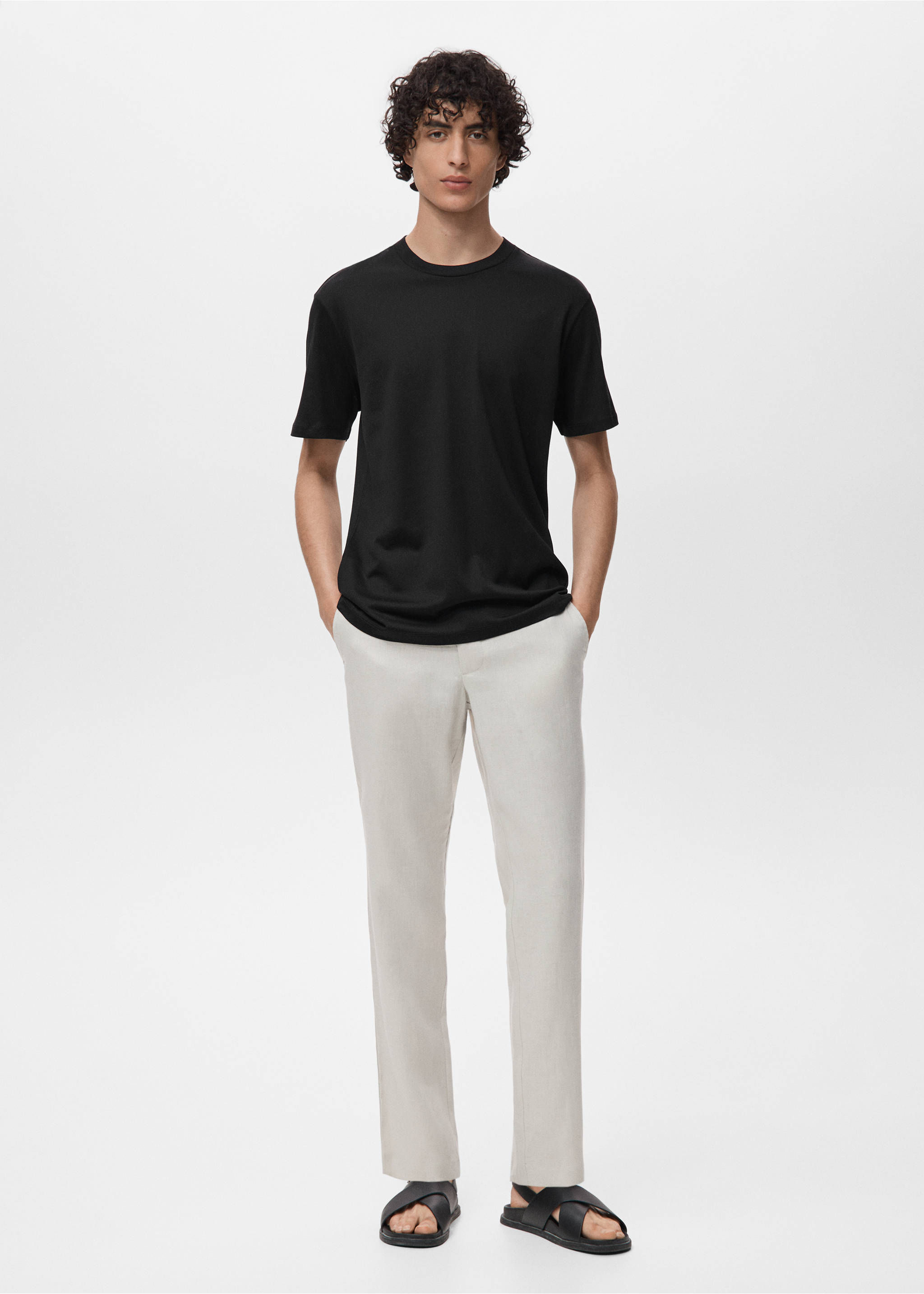 100% cotton T-shirt regular fit - General plane, Black. Ref: 17860293-00.