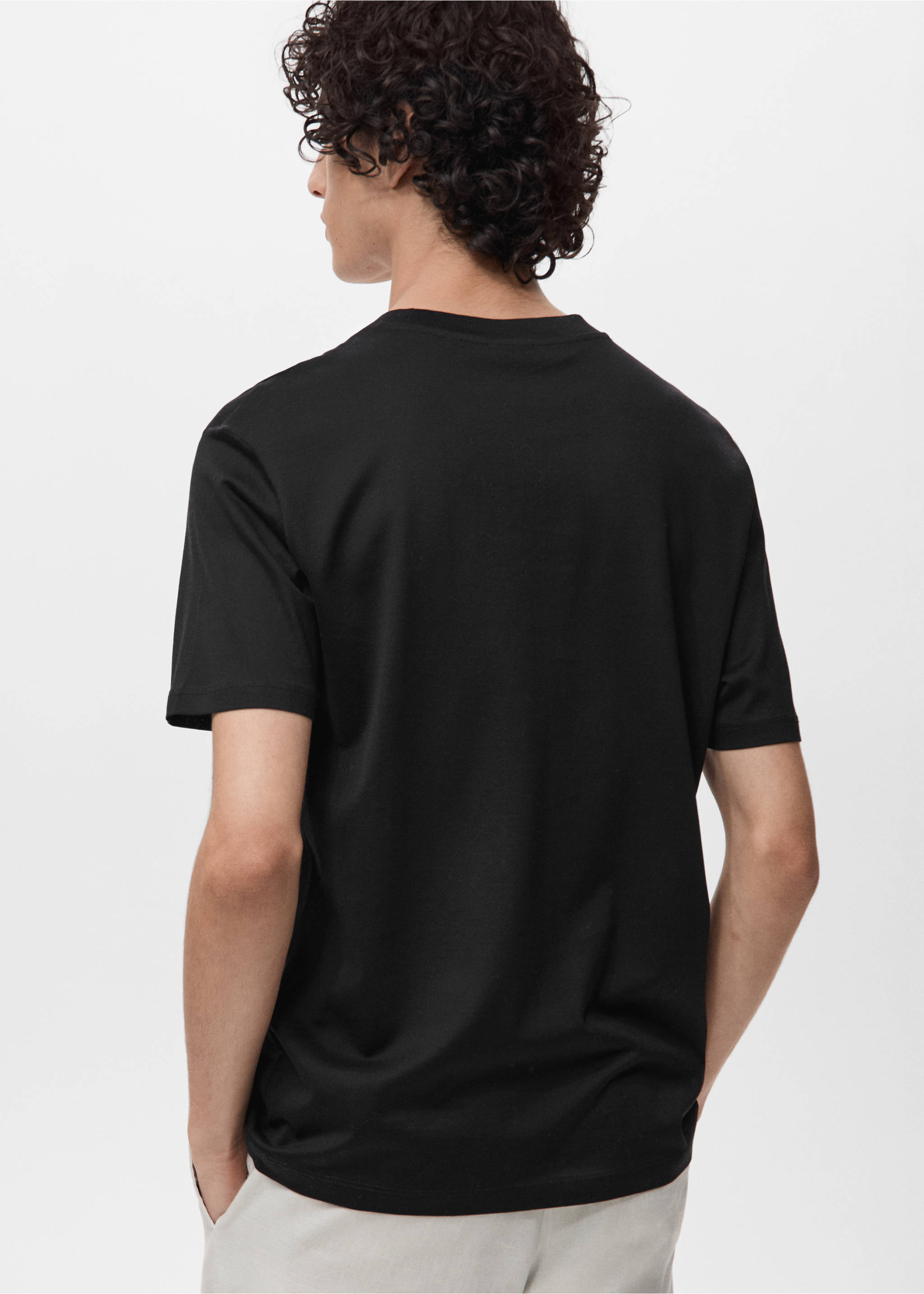 100% cotton T-shirt regular fit - Reverse of the article, Black. Ref: 17860293-00.
