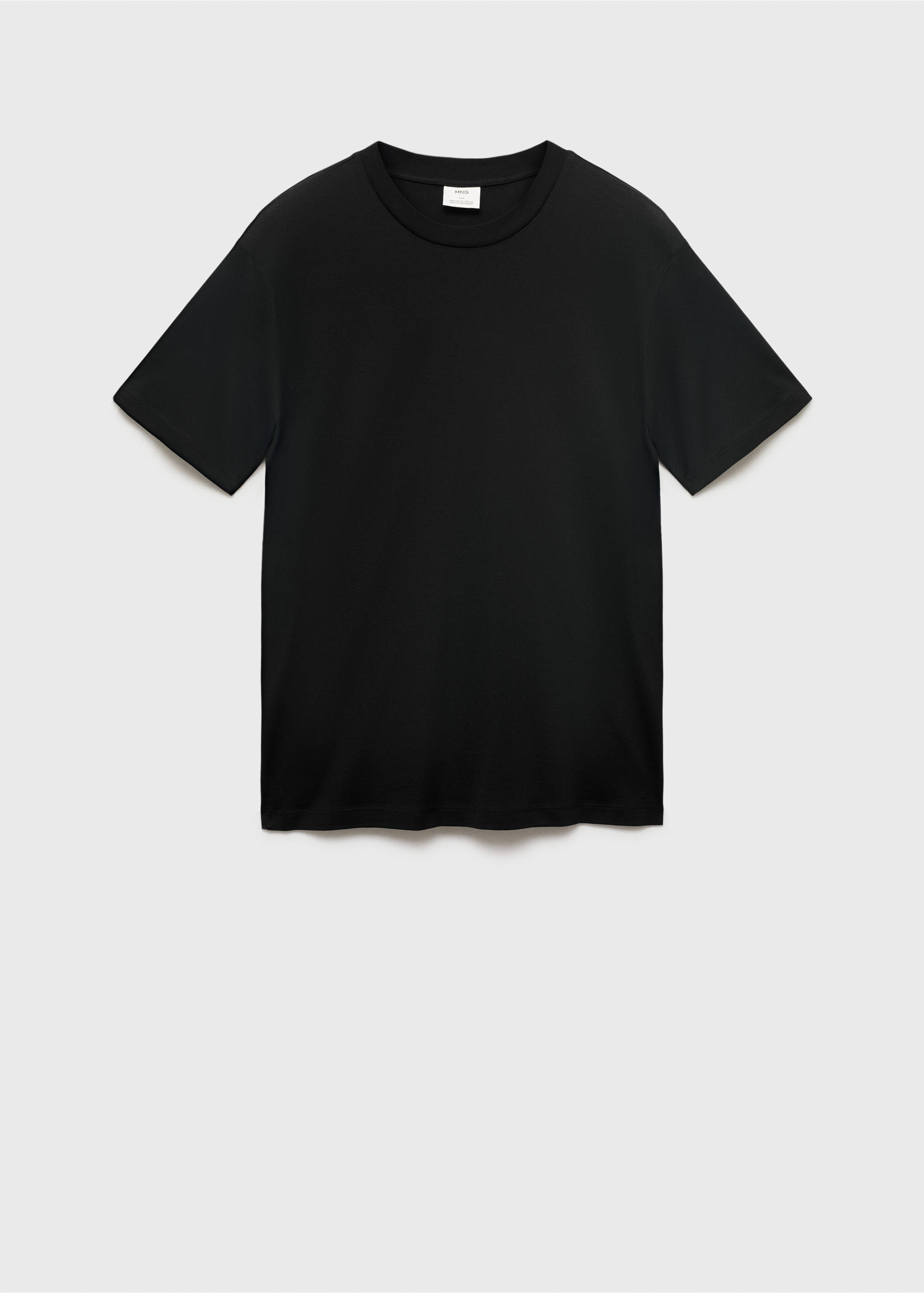 100% cotton T-shirt regular fit - Article without model, Black. Ref: 17860293-00.