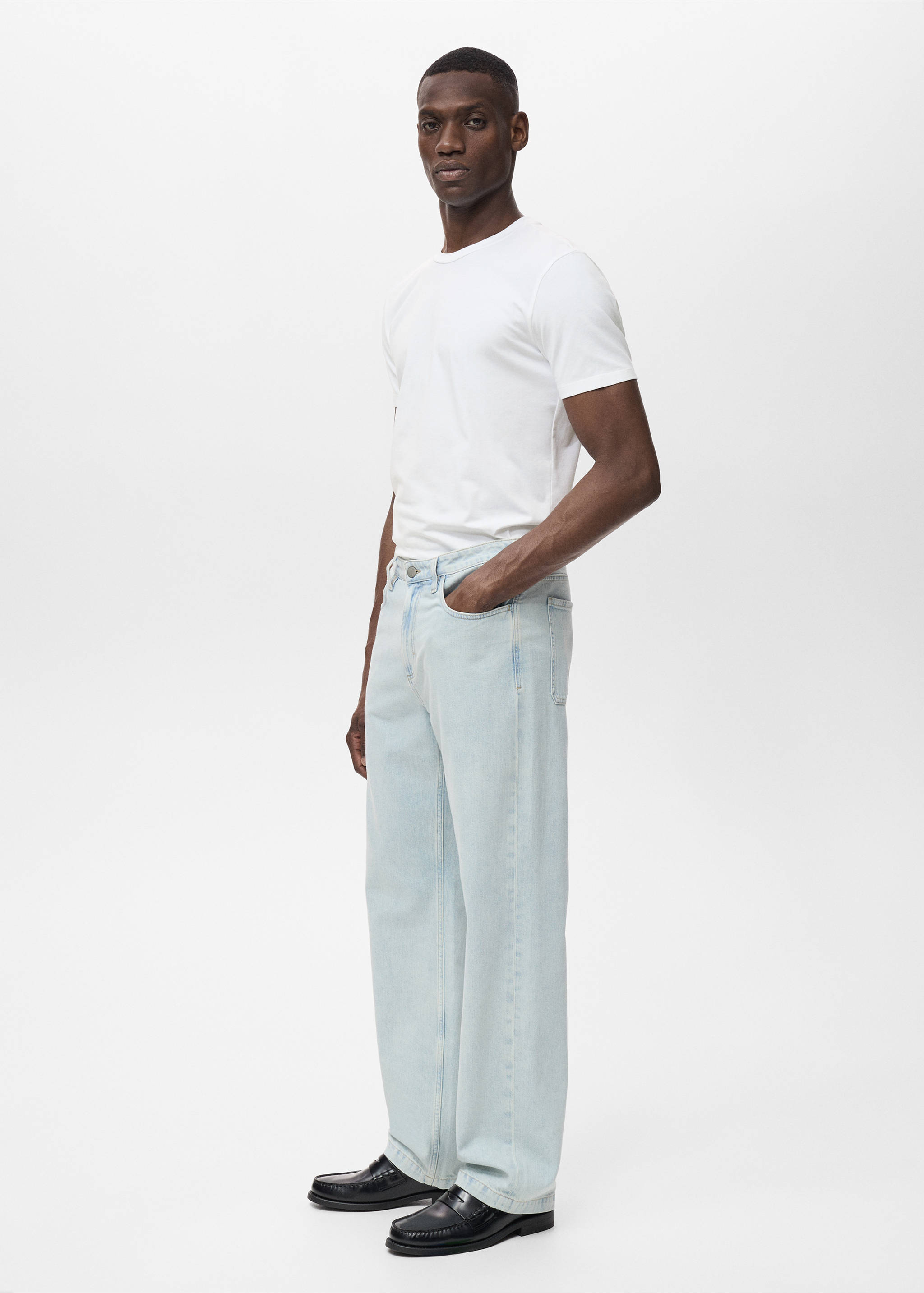 Stretch cotton T-shirt - Details of the article 2, White. Ref: 17911506-00.