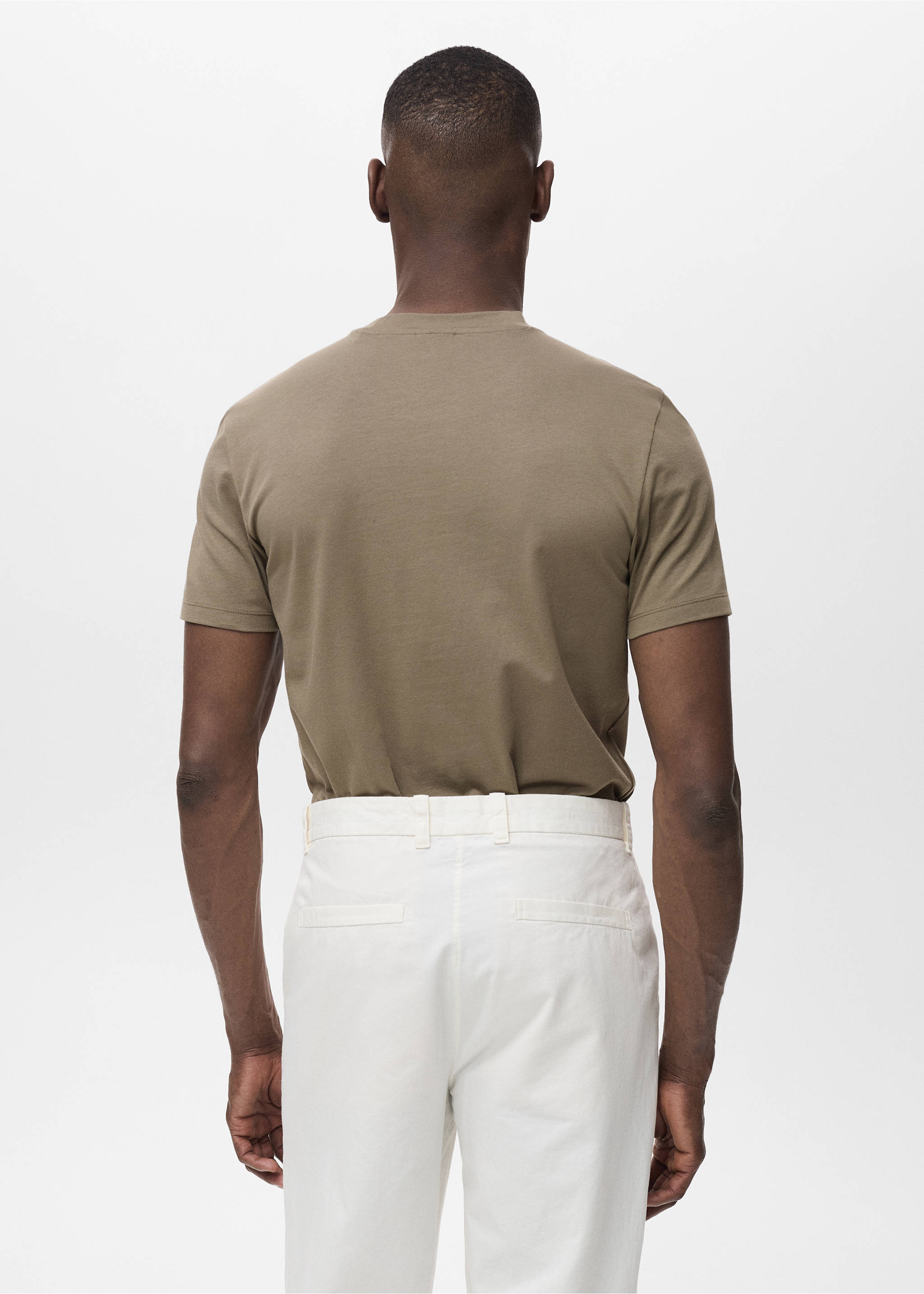 T-shirt algodão stretch - Verso do artigo, Cinzento-visom. Ref: 17911506-00.